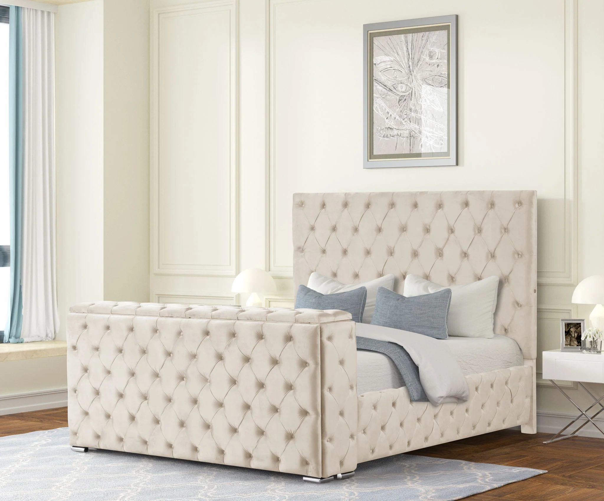 Encore King 5PC Vanity Bedroom Set Beige - Image 2
