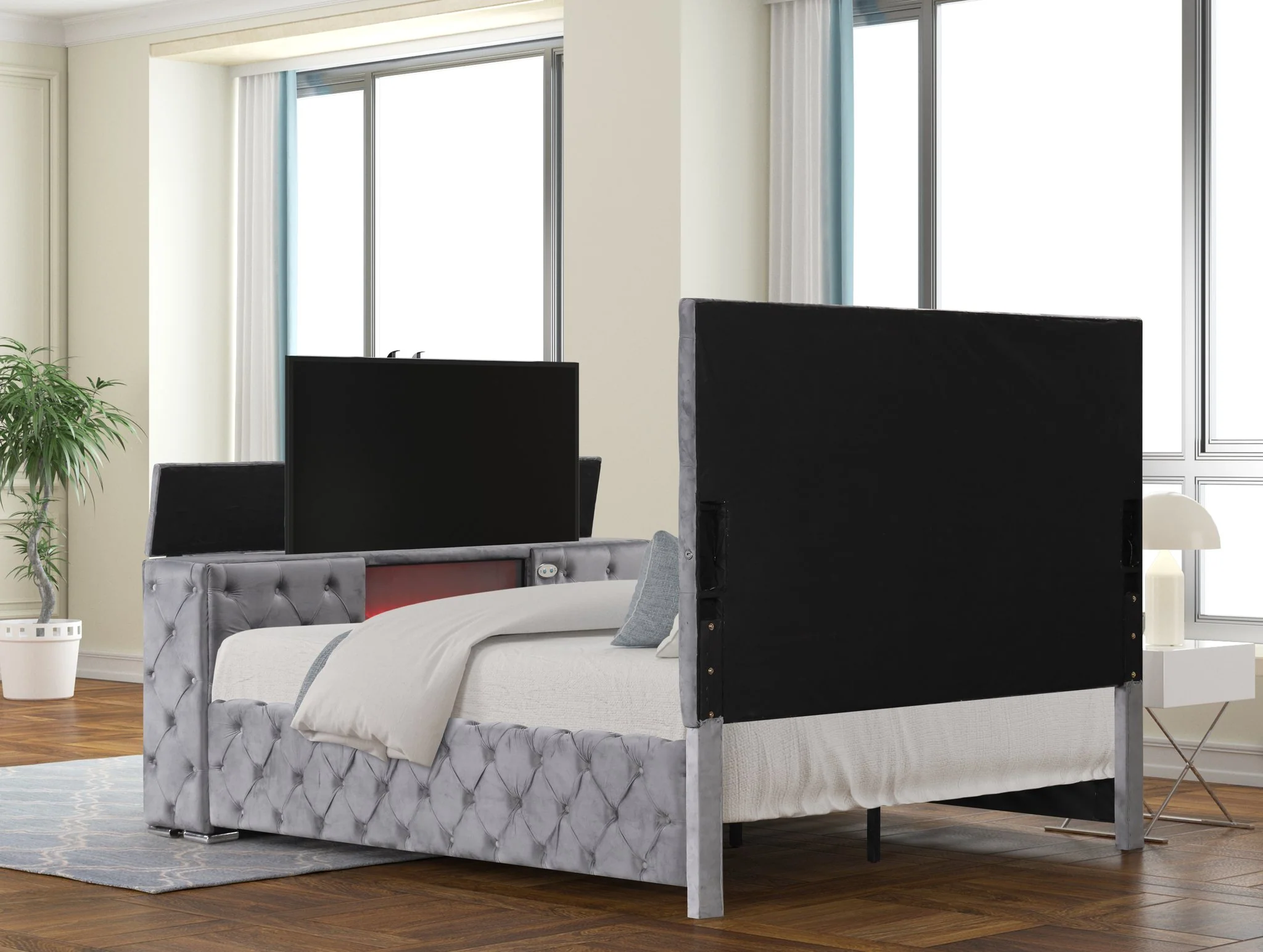 Encore Queen 5PC Vanity Bedroom Set Gray - Image 5
