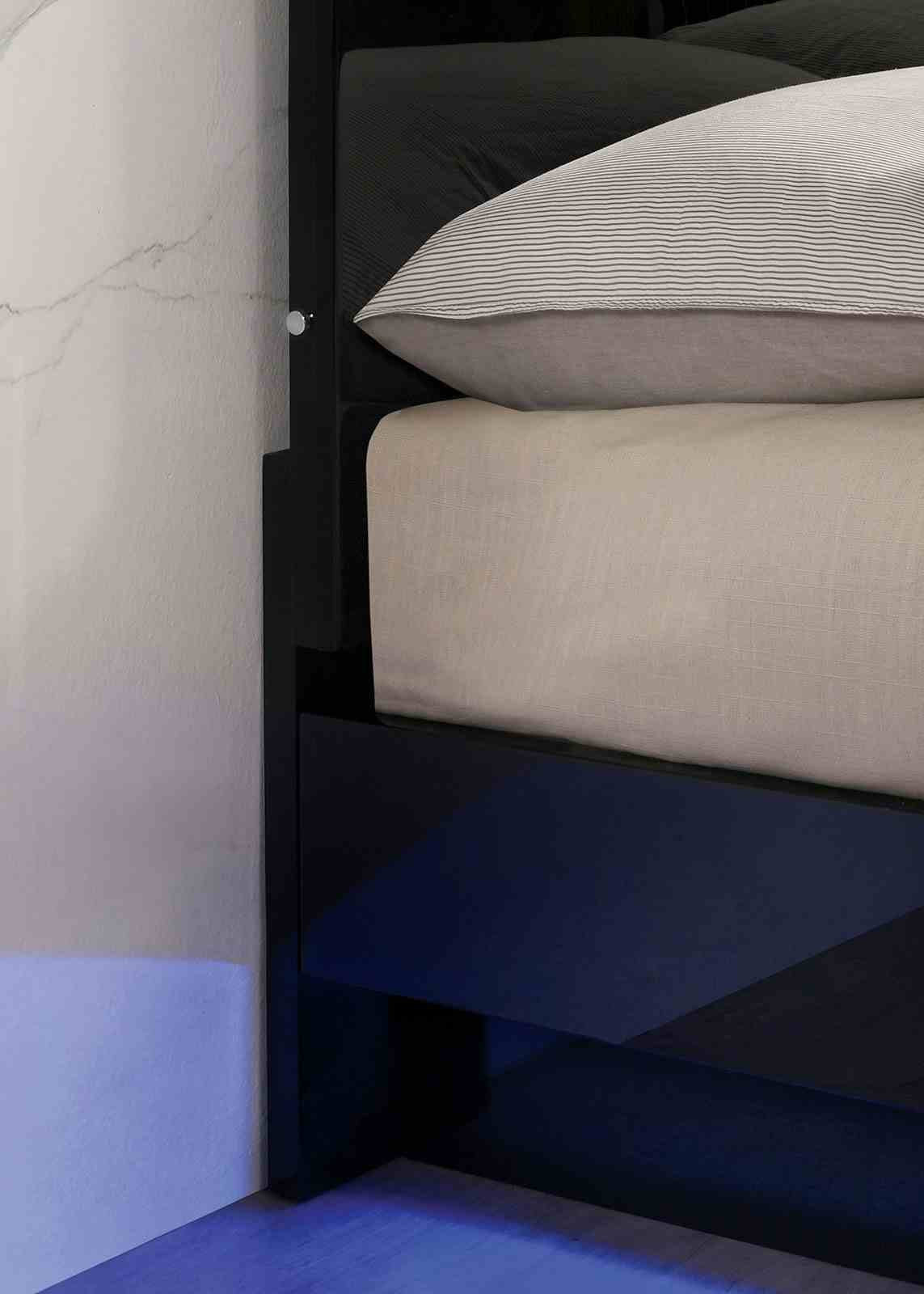 Erlach Cal.King Bed, Black/Chrome - Image 2