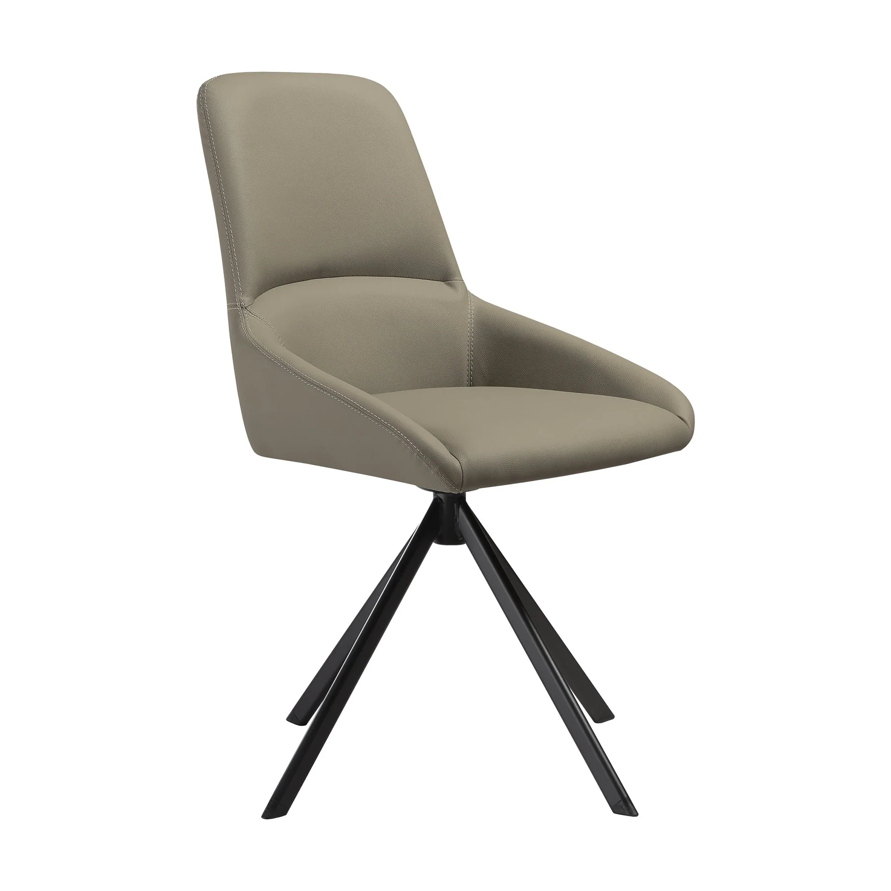 Esme Maverick 7 Piece Dining Set with Taupe Gray Faux Leather Chairs - Image 2