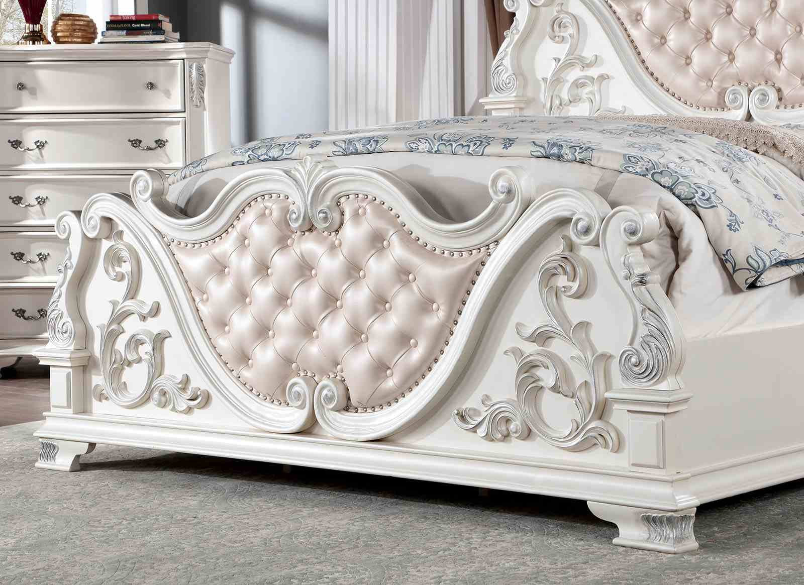 Esparanza E.King Bed, Pearl White - Image 4