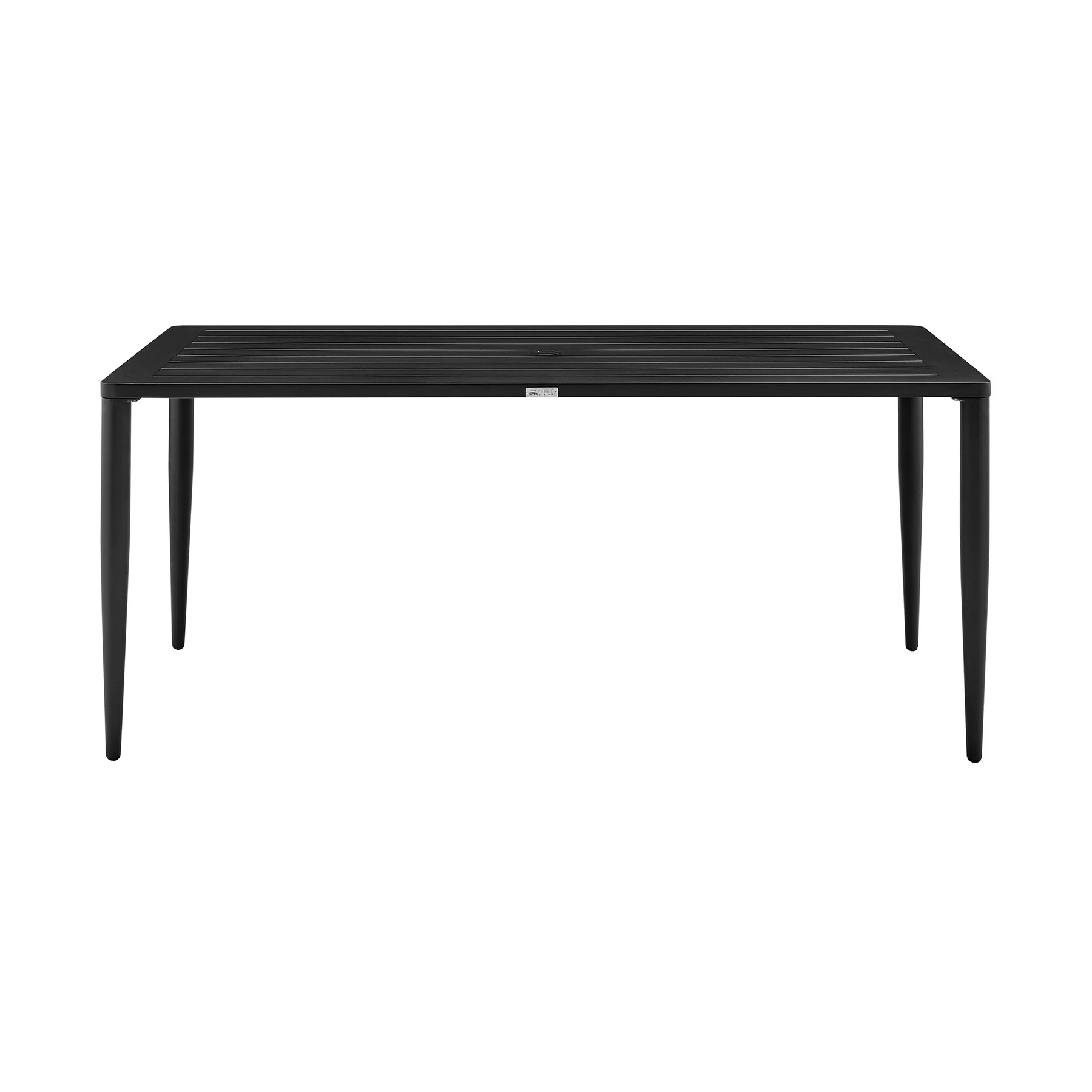Ezra Outdoor Patio 5-Piece Dining Table Set in Aluminum and Teak with Gray Cushions - Image 4