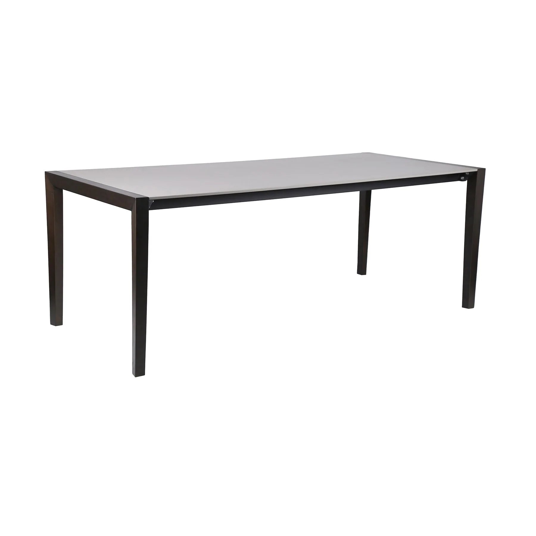 Fineline and Clip Indoor Outdoor 9 Piece Dining Set in Dark Eucalyptus Wood with Superstone and Gray Rope - Image 4