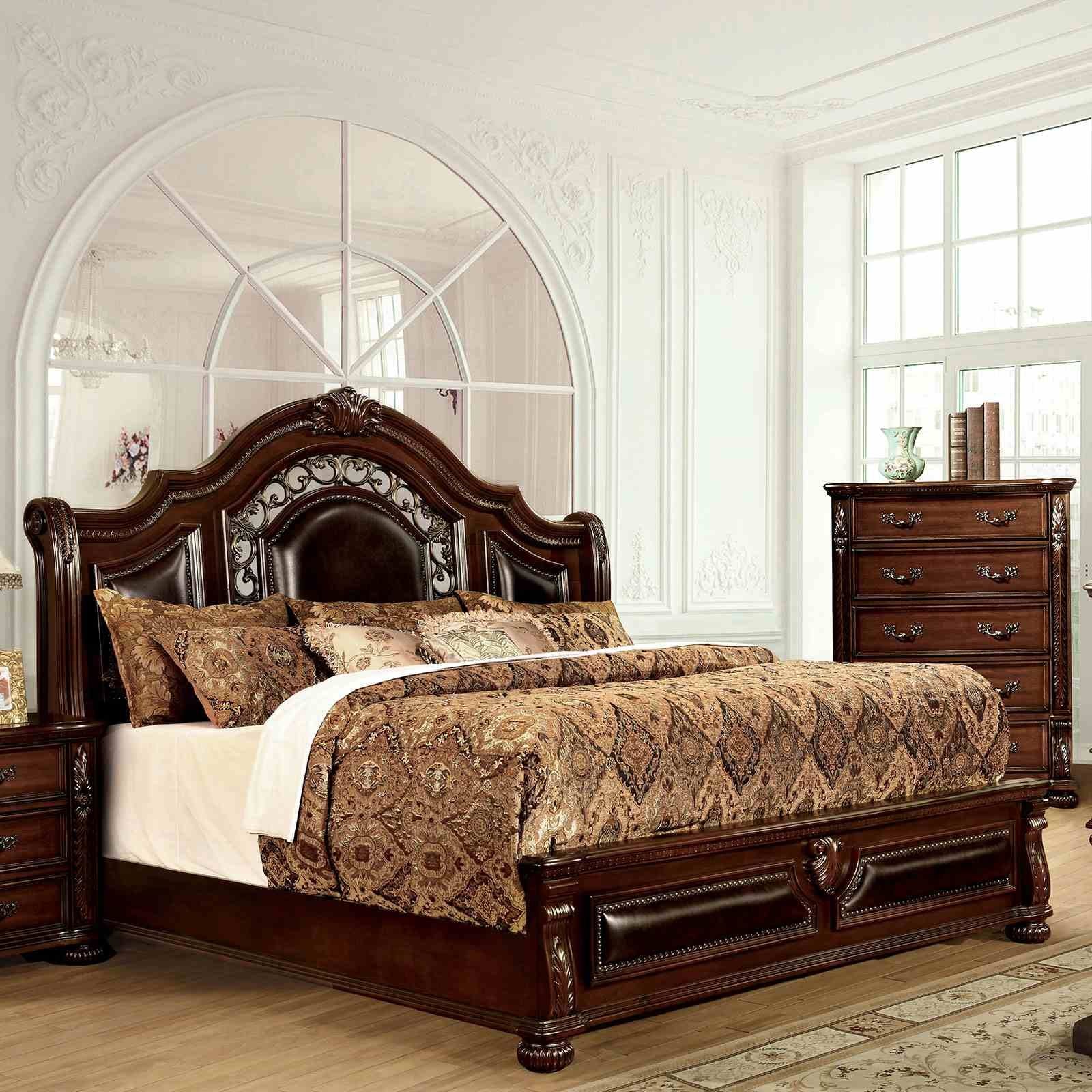 Flandreau Queen Bed, Brown Cherry