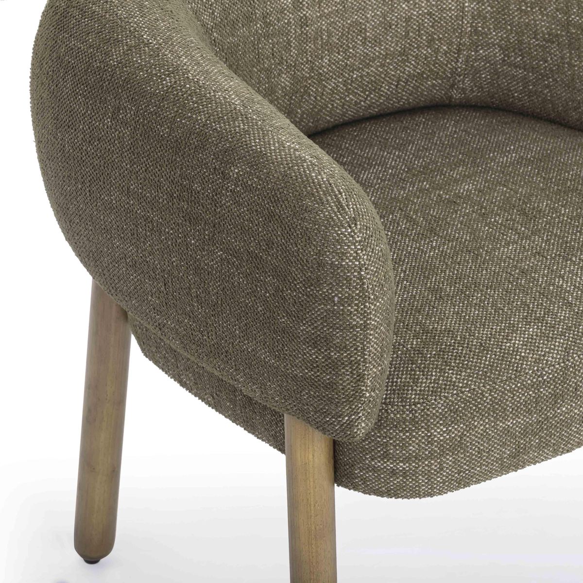 Foxy Olive Green Textured Performance Fabric Accent Chair - Image 6