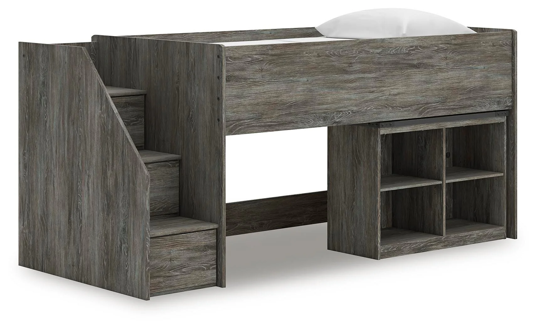 Frandern Loft Bed with Bookcase Storage - Image 8