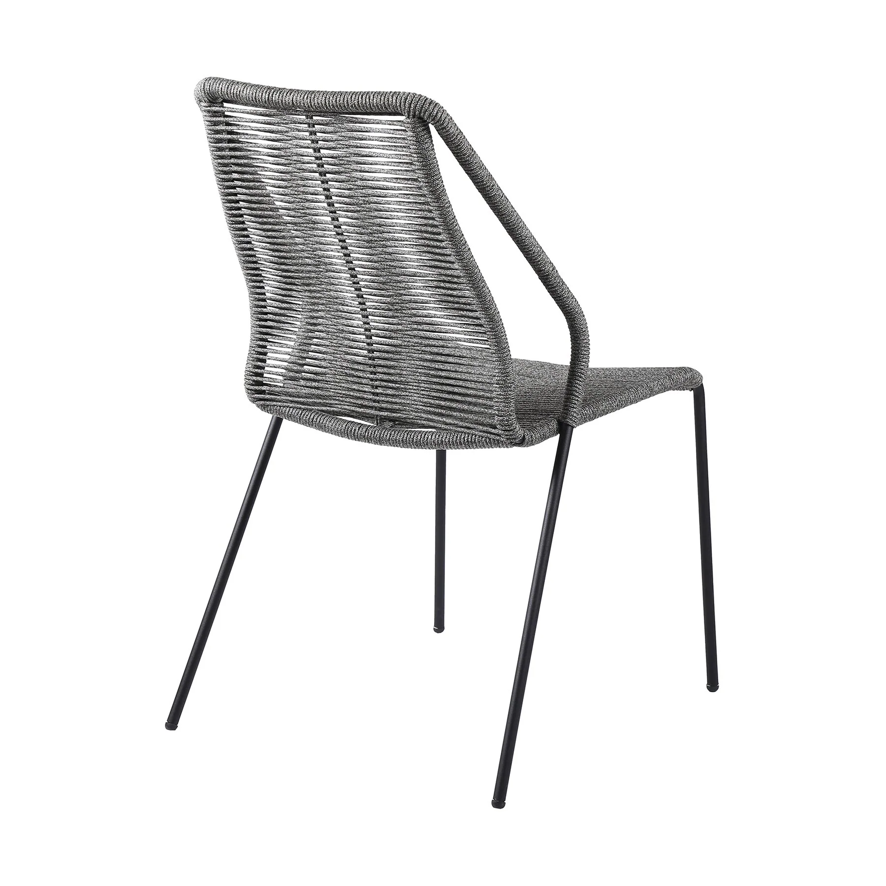 Frinton Clip and Rhett 5 Piece Outdoor Dining Set in Dark Eucalyptus with Gray Rope - Image 3
