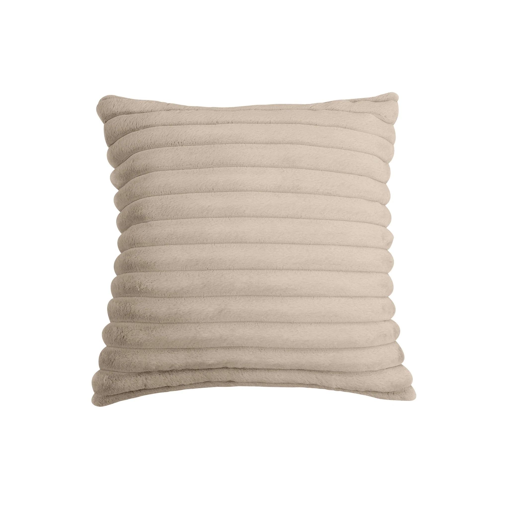 Furry Taupe Vegan Fur Square Accent Pillow - COVER - Image 3