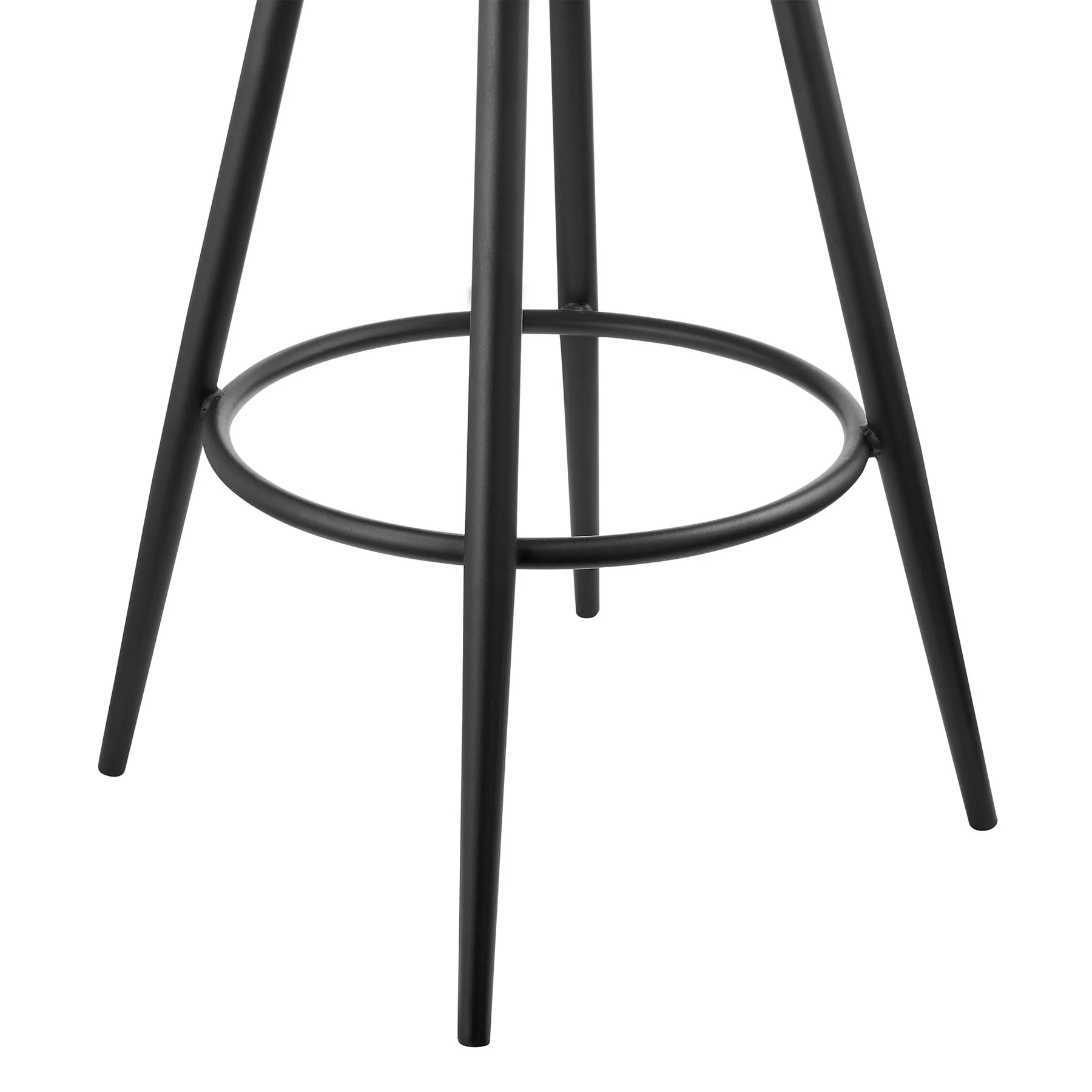 Gardenia 30" Swivel Bar Stool in Black Iron with Vintage Black Faux Leather - Image 8