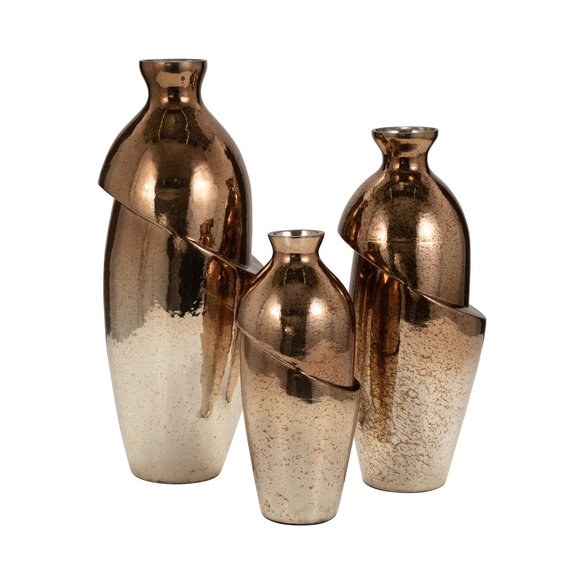 Glass, 12" Abstract Vase, Bronze - Image 8
