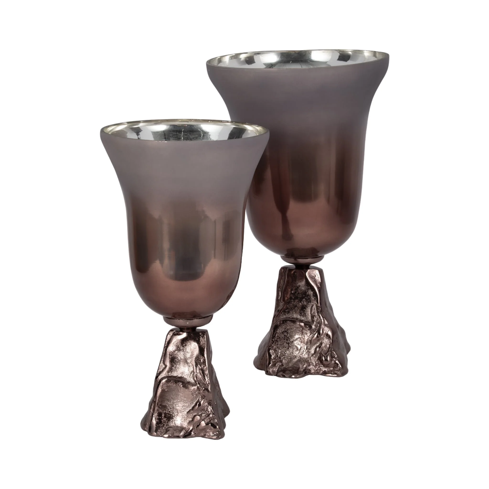 Glass, 15" 2-tone Chalice Vase, Metallic Kd - Image 7