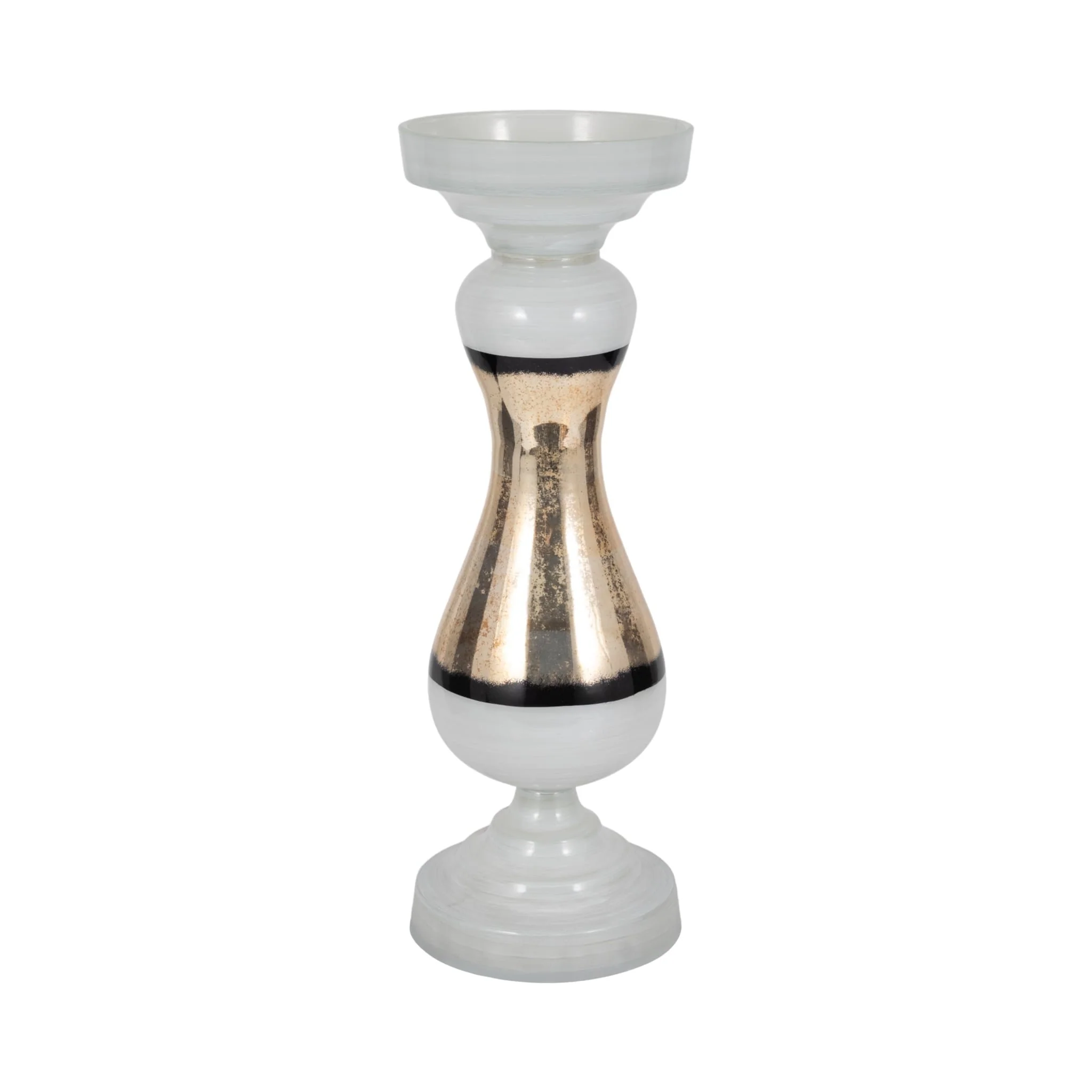 Glass, 23" Candle Holder, White