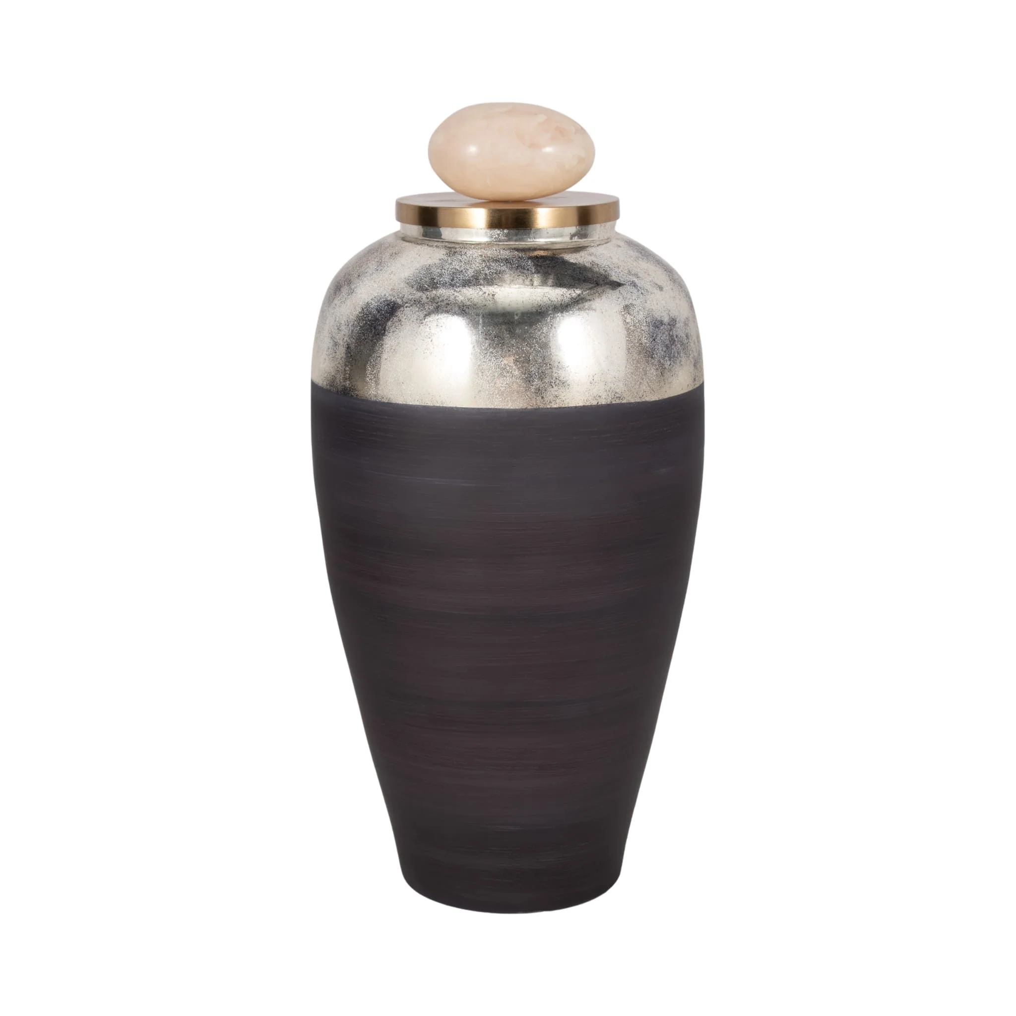 Glass, 23" Vase W/ Resin Topper, Gray