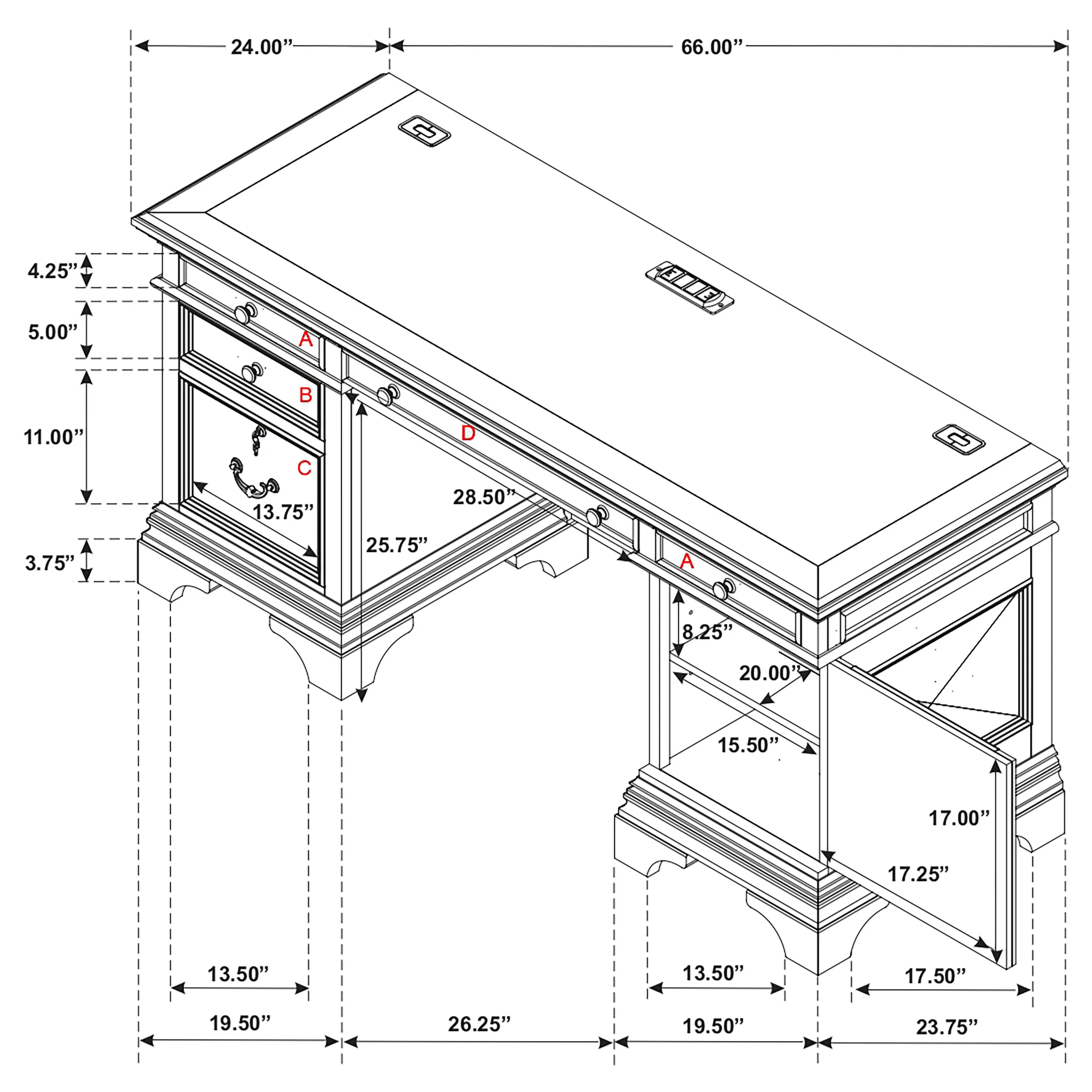 Hartshill Credenza Desk - Image 16