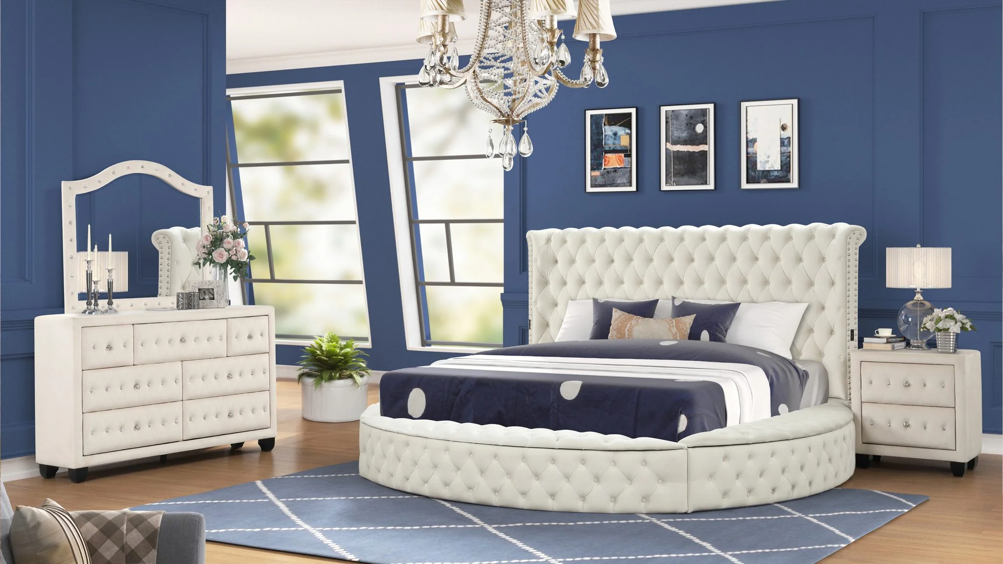 Hazel King Bed 4 Cream