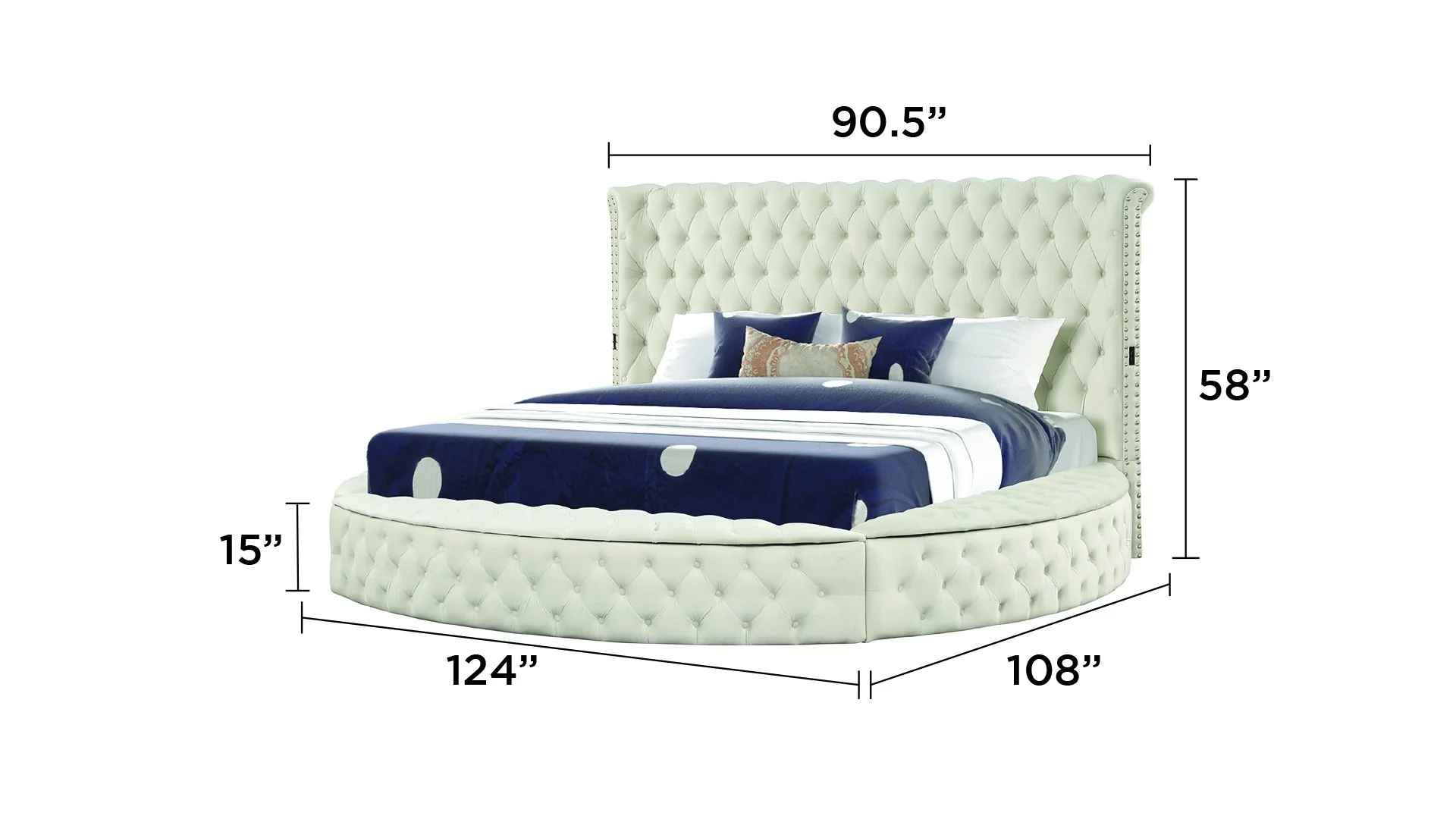 Hazel King Bed 4 Cream - Image 5