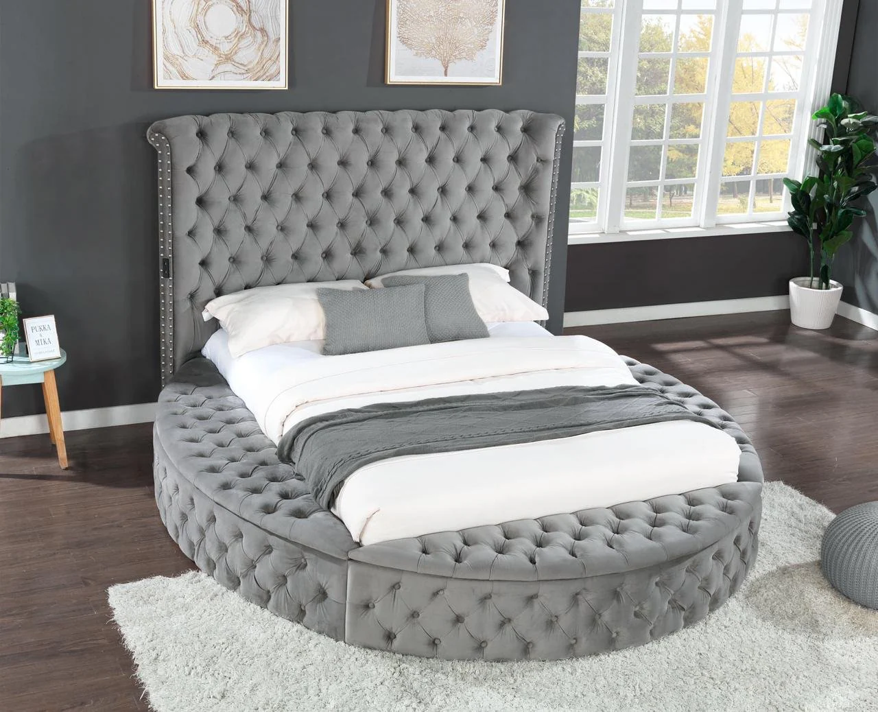 Hazel King Bed Gray