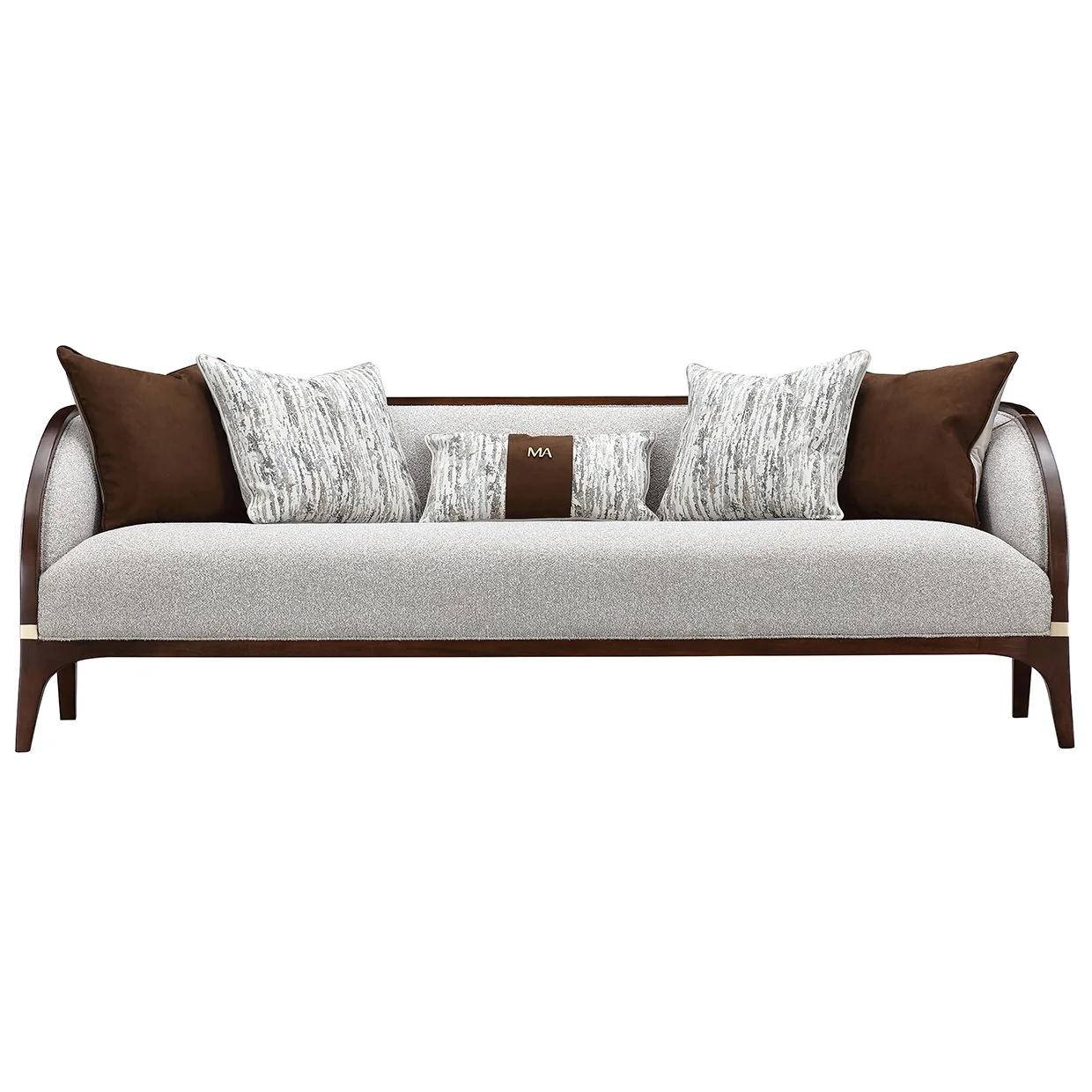 Houston Sofa - Pebble/Walnut