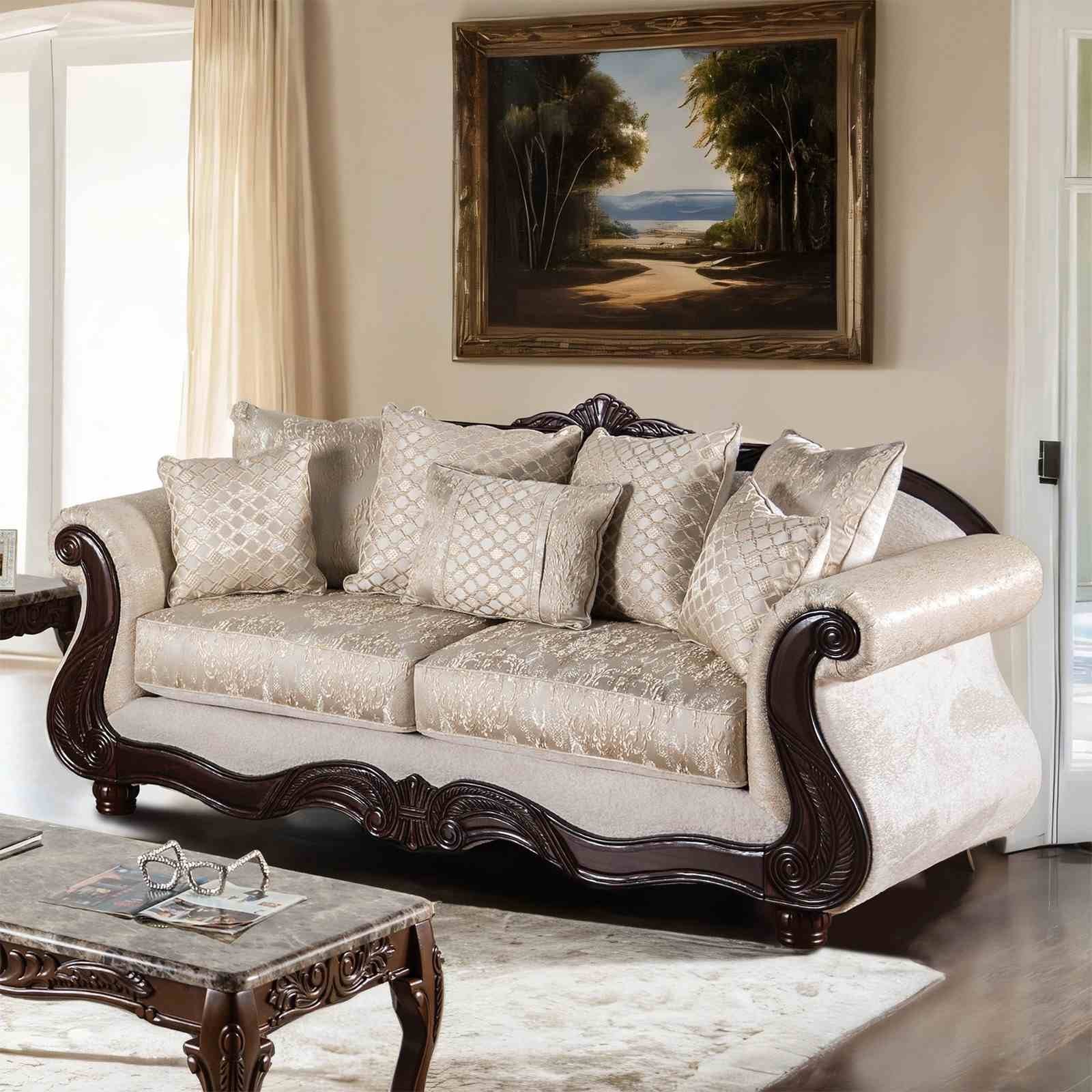 Huelva Sofa, Beige/Dark Cherry