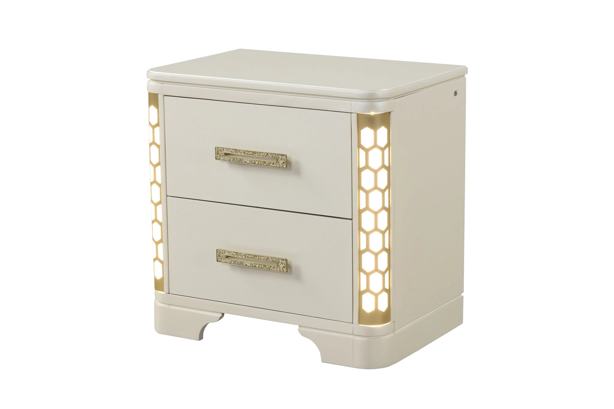 Jasmine King 4 PC with Vanity Bedroom set Beige - Image 12