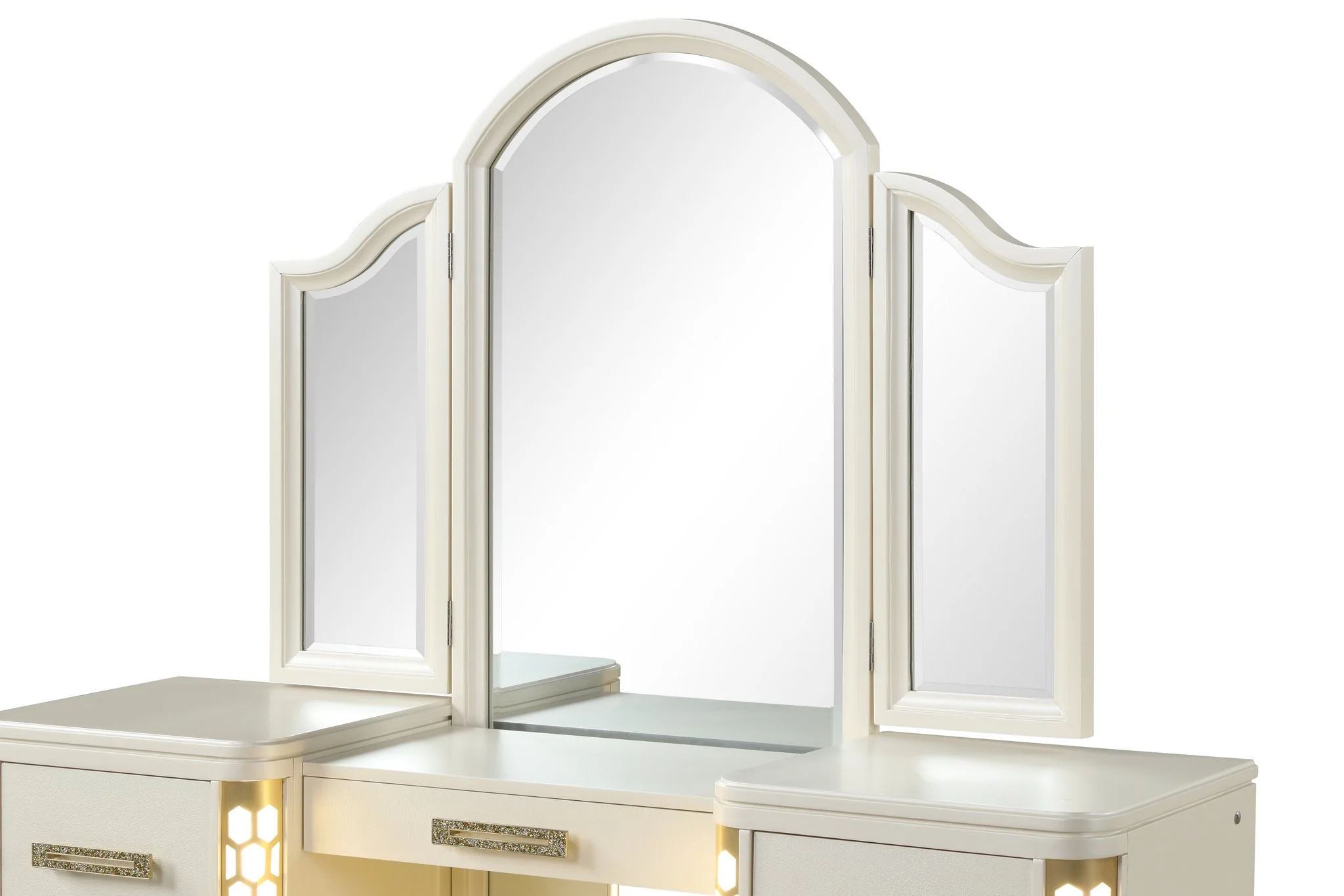 Jasmine Queen 5PC with Vanity Bedroom Set Beige - Image 19