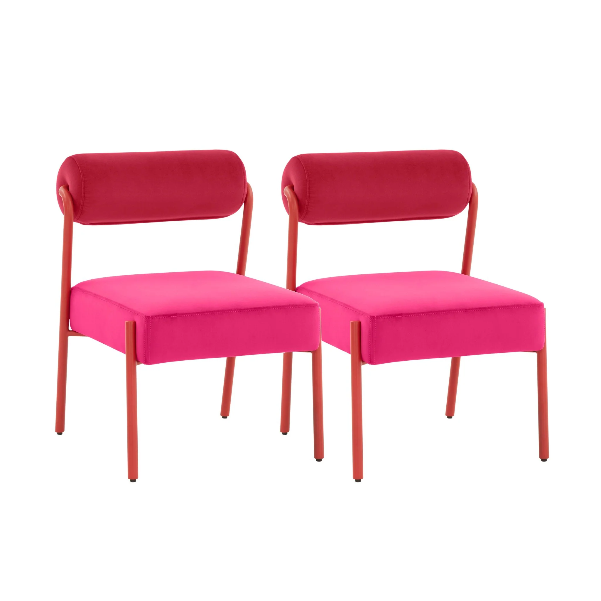 Jolene Hot Pink Velvet Dining Chair - Set of 2
