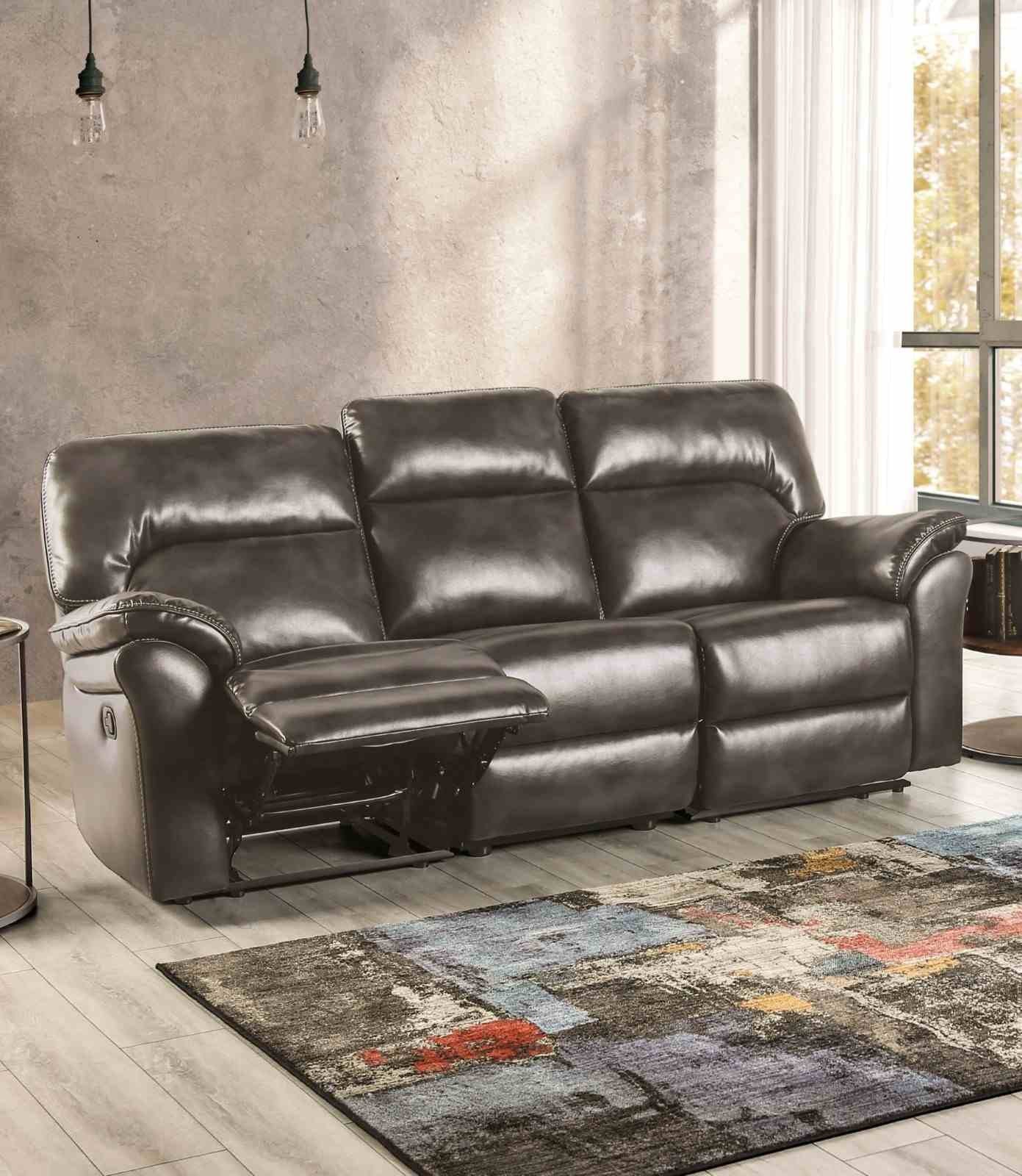 Josias Sofa, Dark Gray Leatherette