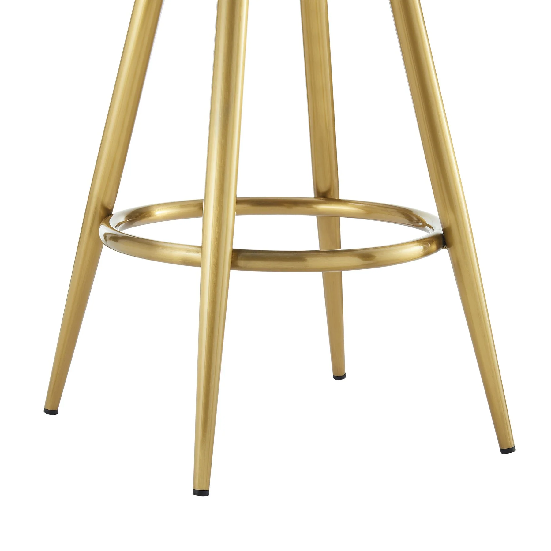 Justin 26" Swivel Counter Stool with Gold Brushed Stainless Steel and Silver Fabric - Image 8