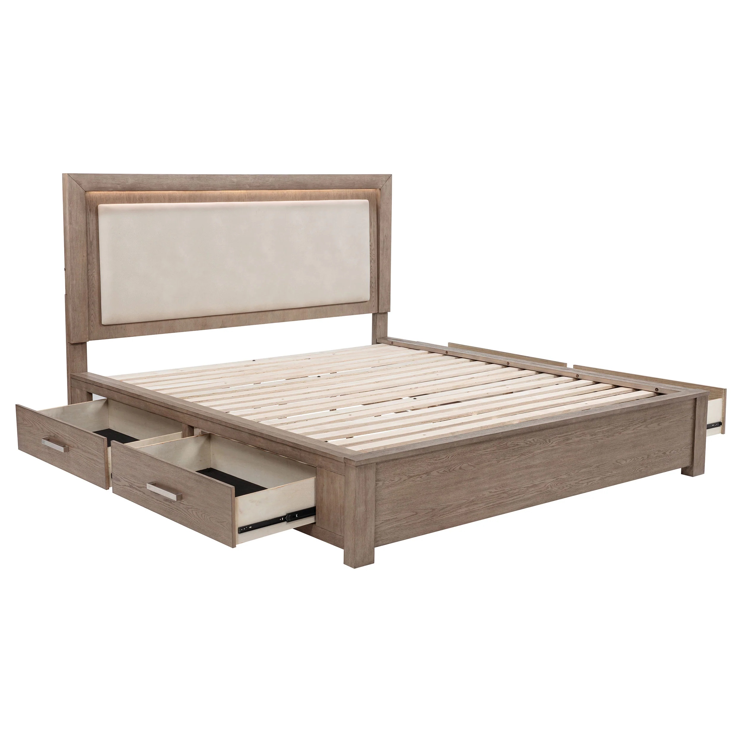 Kenora Panel Platform Storage Bed with LED Lighting - Image 31