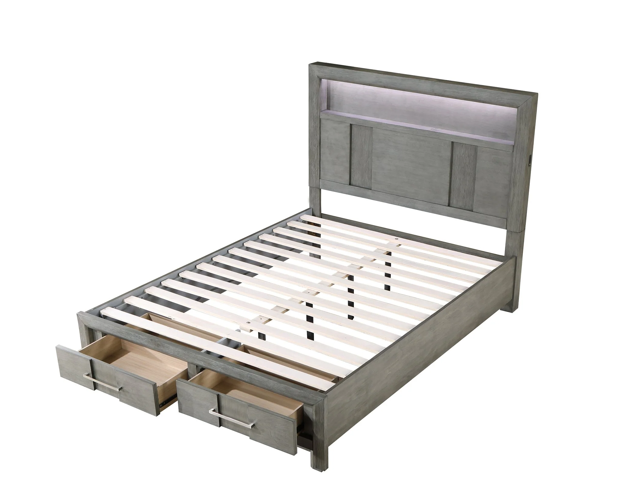 Kenzo Full 4 Pc Bedroom Set Gray - Image 4