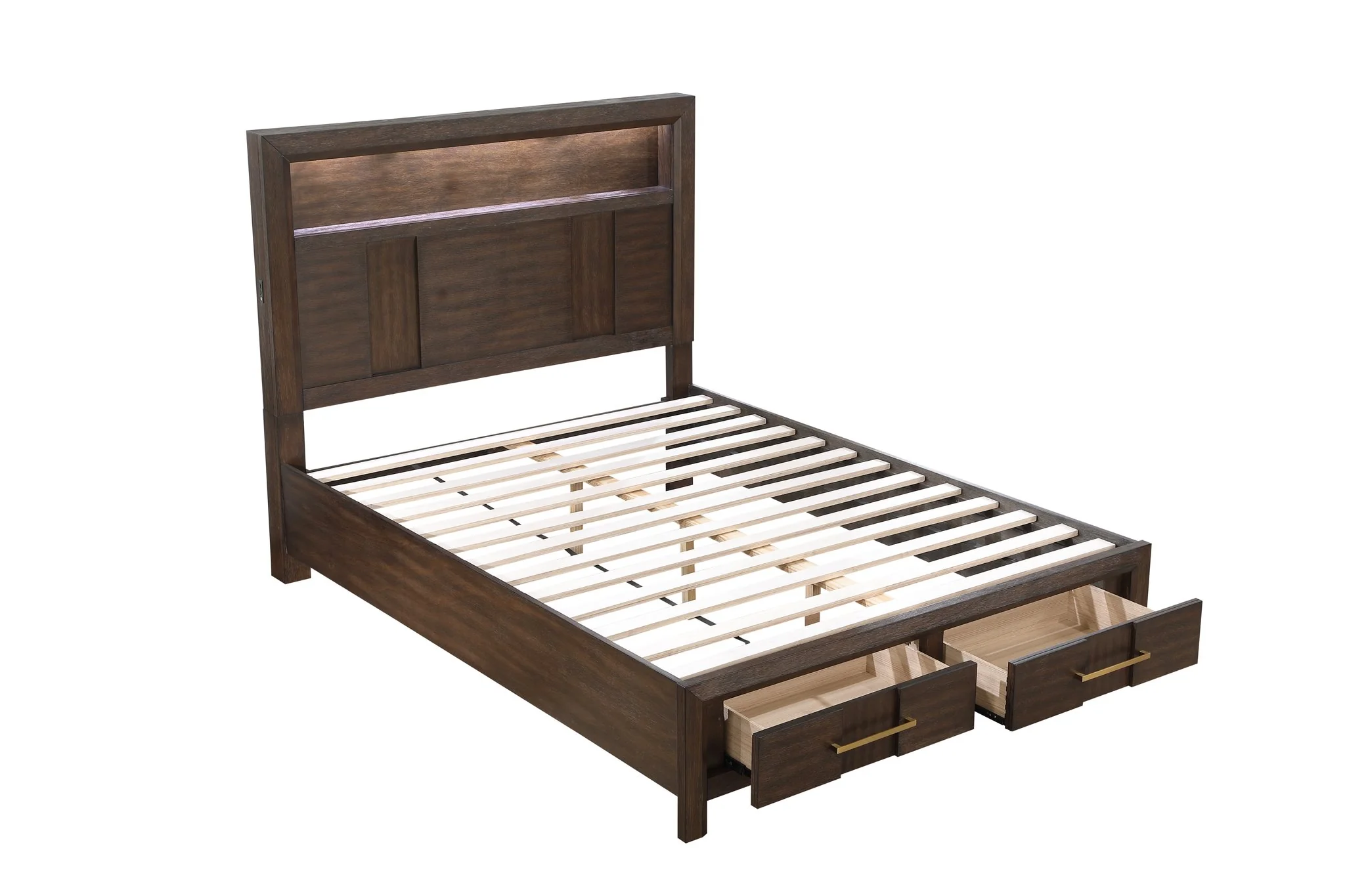 Kenzo Queen 4 Pc Bedroom Set Walnut - Image 4