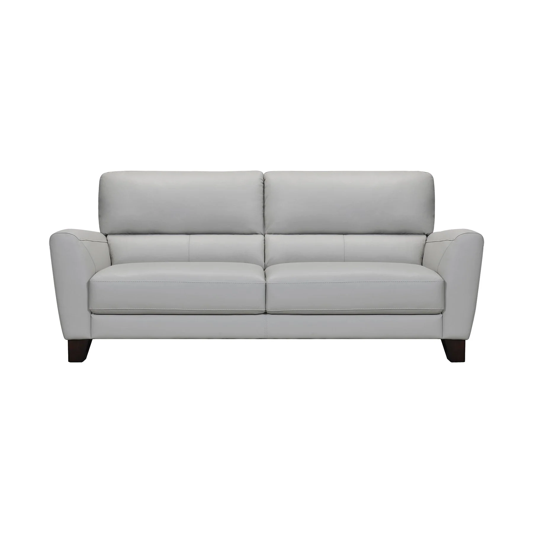 Kester 81" Square Arm Dove Gray Genuine Leather Sofa