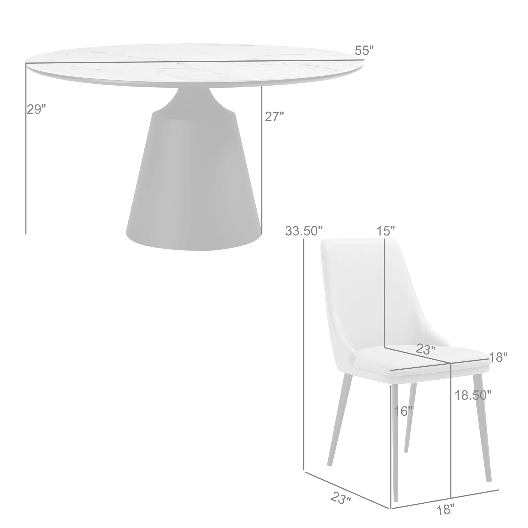 Knox Genesis 7 Piece Dining Set with Sintered Stone Top and Beige Faux Leather Chairs - Image 10