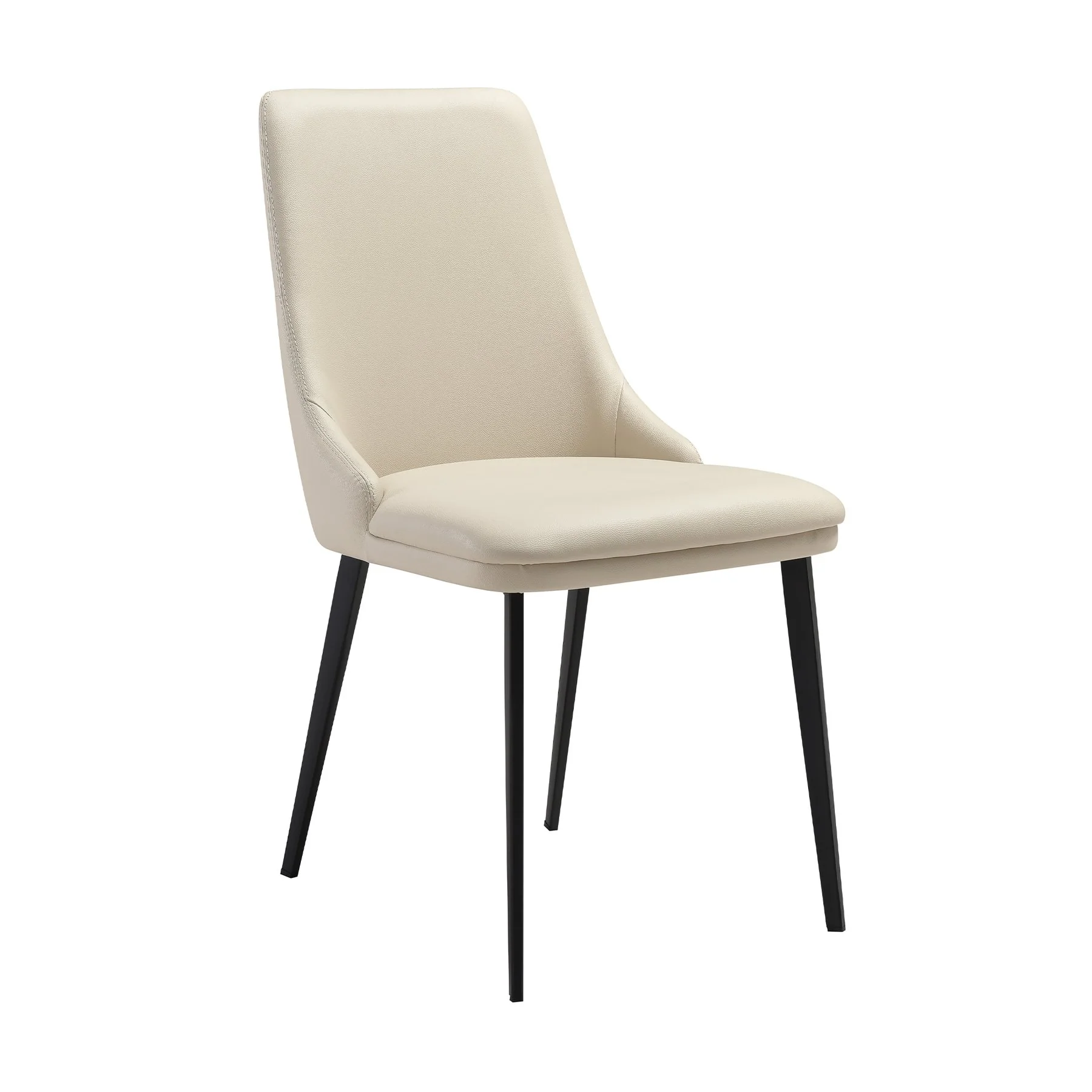 Knox Genesis 7 Piece Dining Set with Sintered Stone Top and Beige Faux Leather Chairs - Image 2