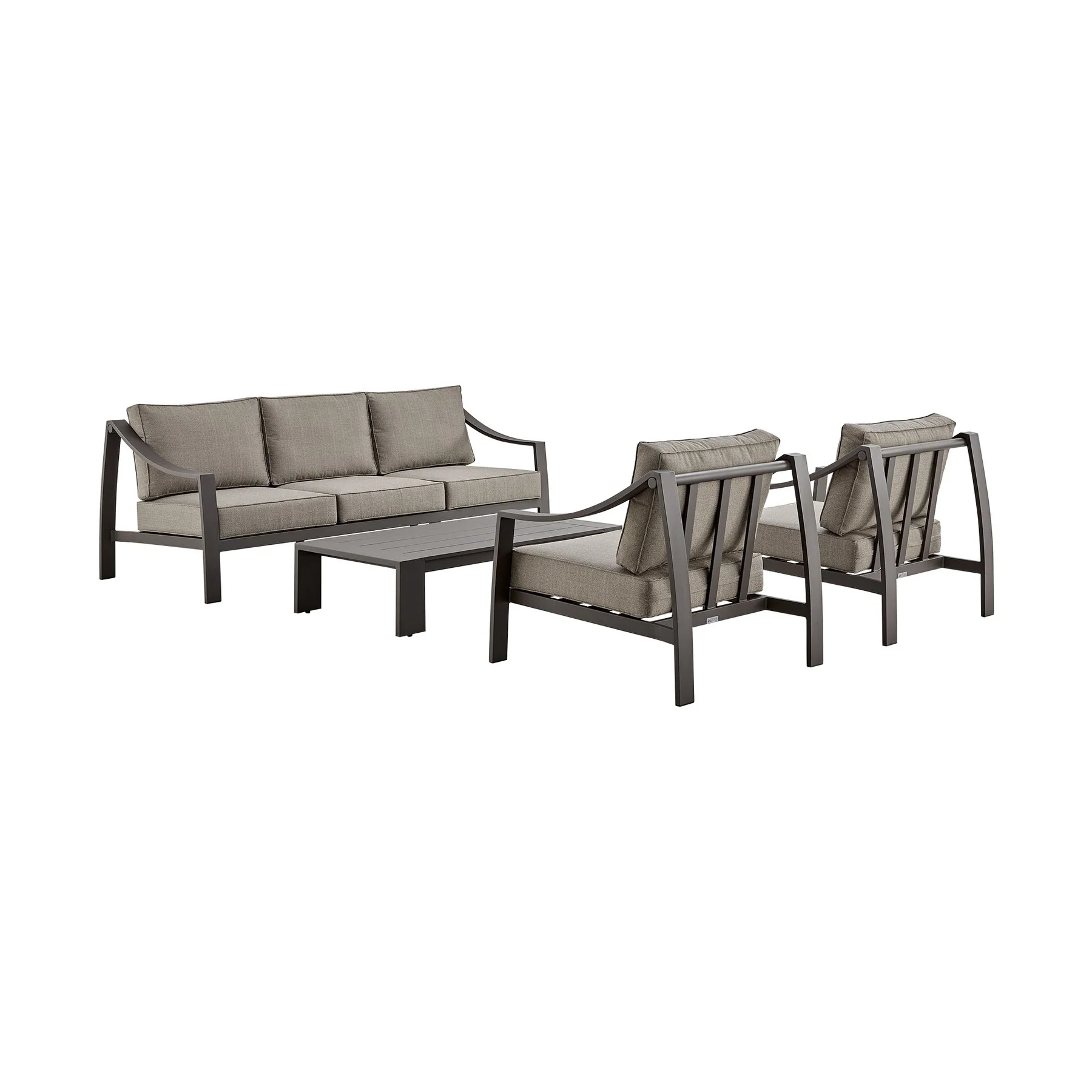 Koda Aluminum Outdoor Coffee Table in Brown