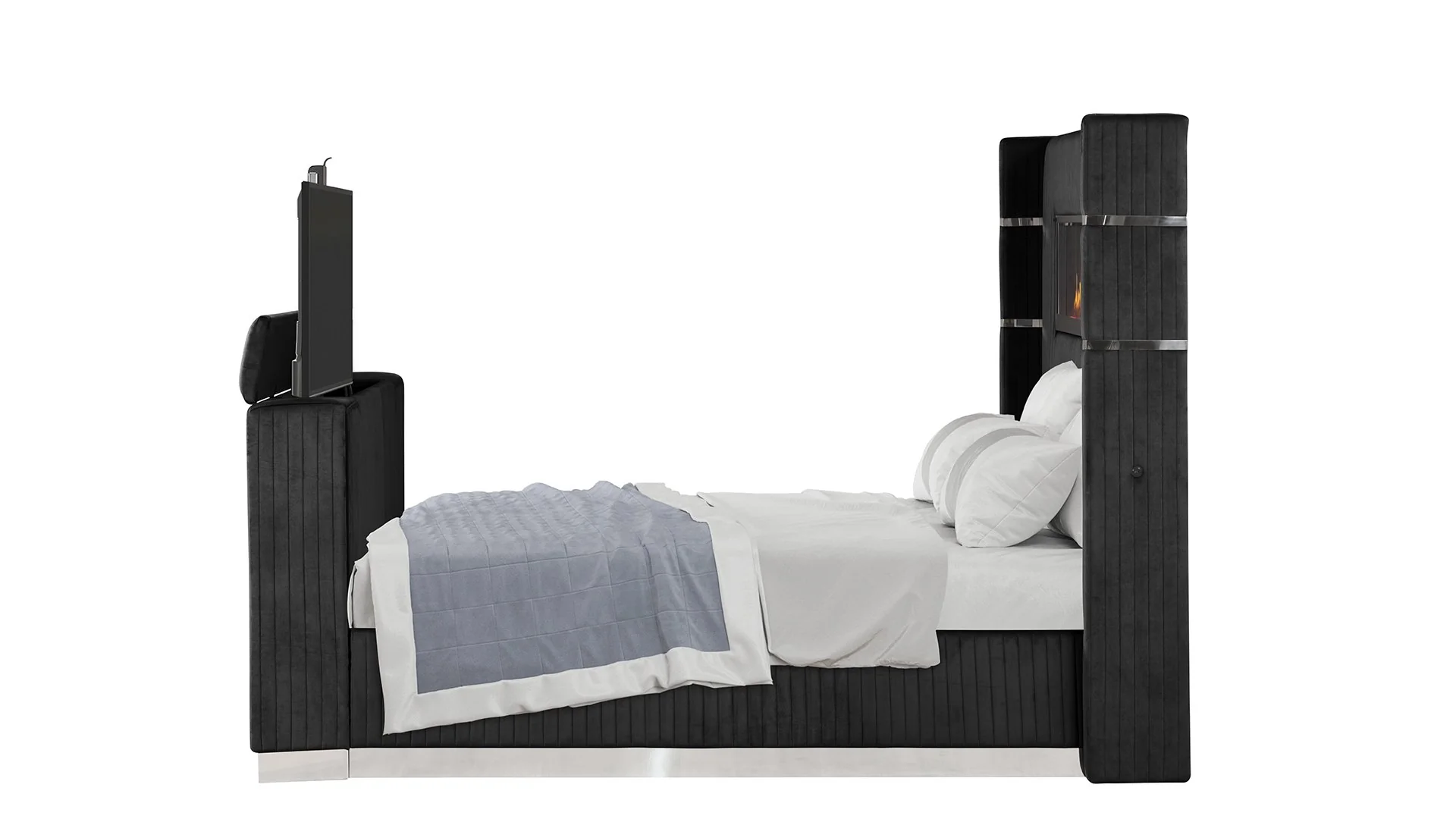 Lavish Queen Bed Black - Image 3