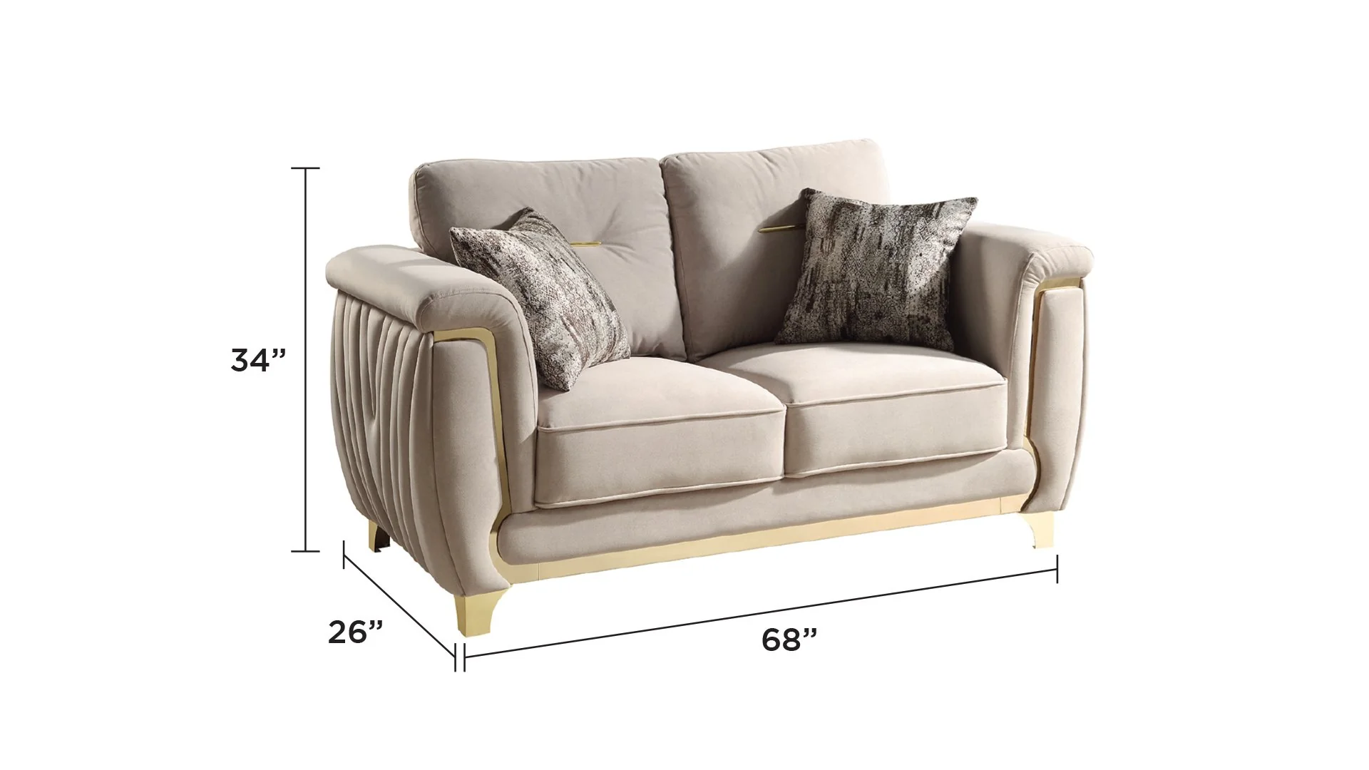 Leena Loveseat Beige - Image 2