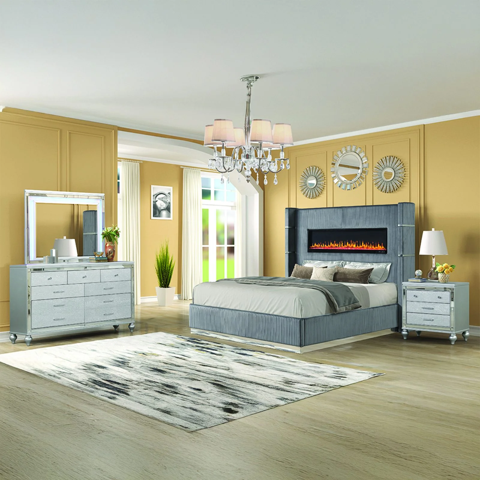 Lizelle King 4 Pc Bedroom Set Gray - Image 16
