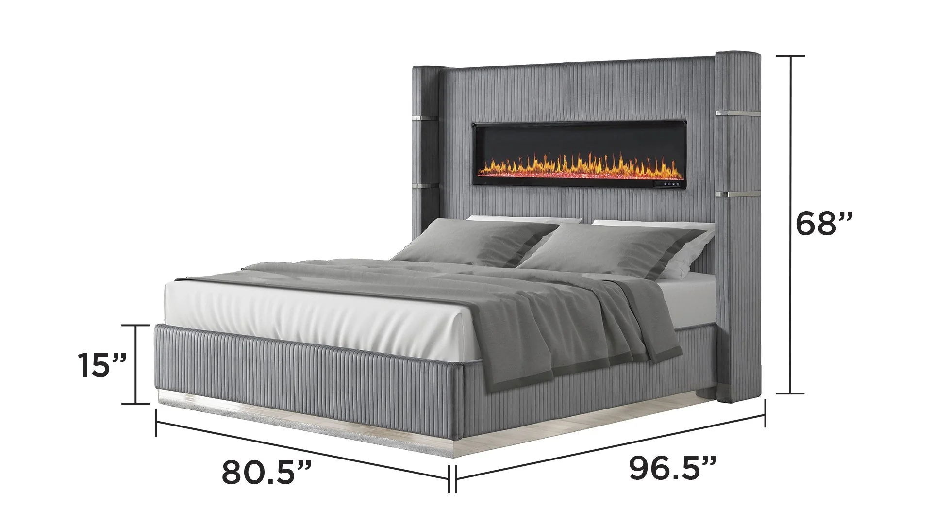 Lizelle King 4 Pc Bedroom Set Gray - Image 5