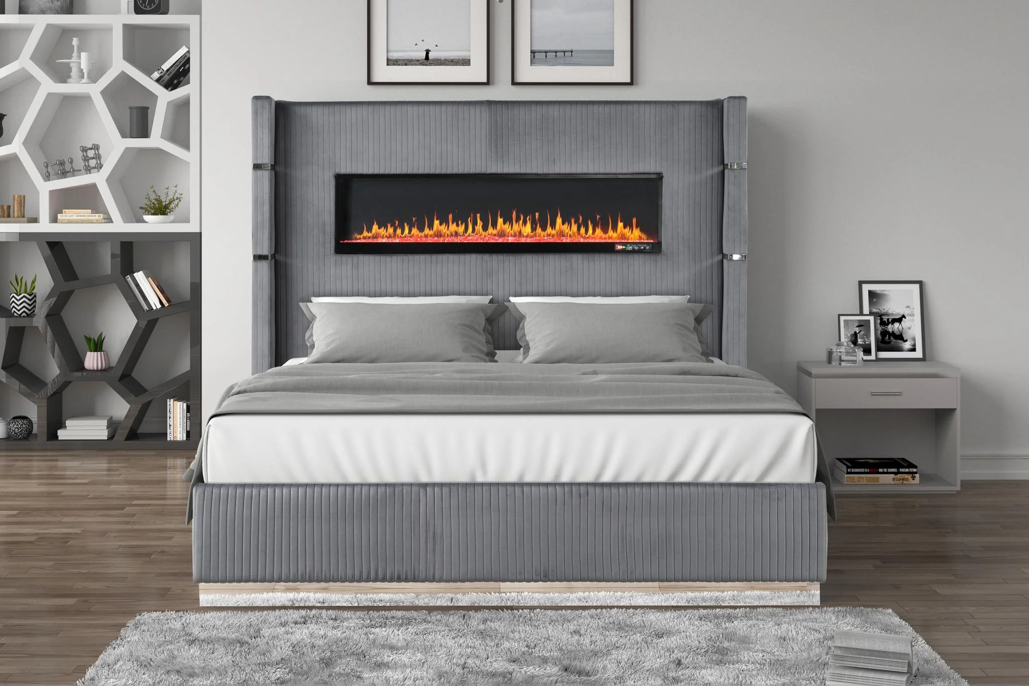 Lizelle King Bed Gray