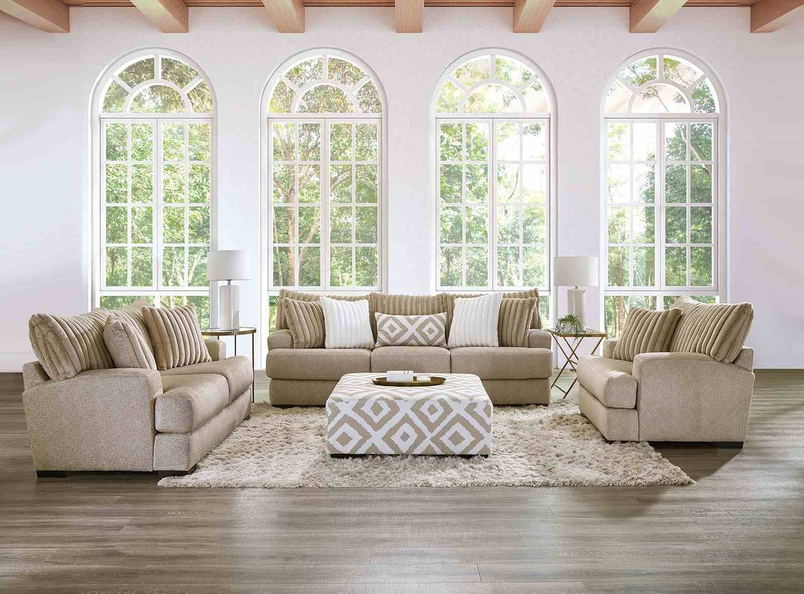 Loughlin Loveseat, Light Brown - Image 2