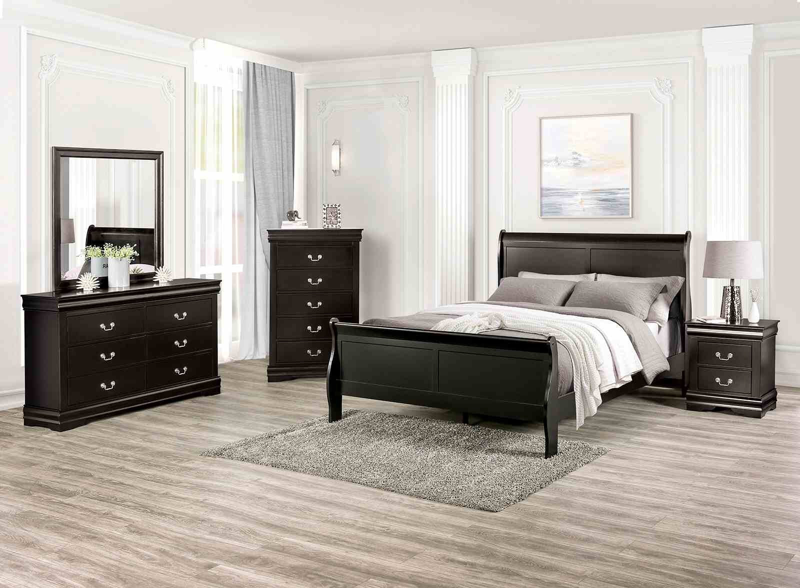 Louis Philippe Twin Bed, Black