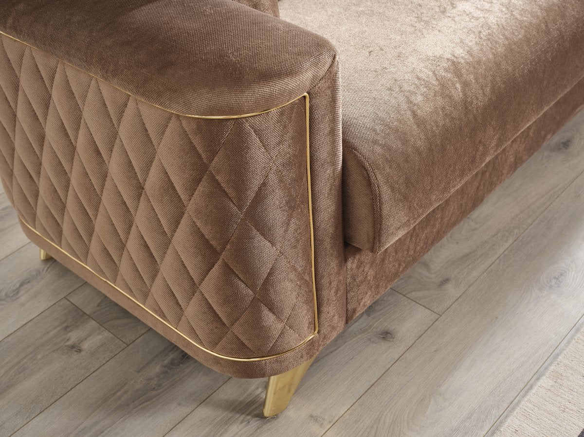 Luna 3 Pc Living Room set Copper - Image 15