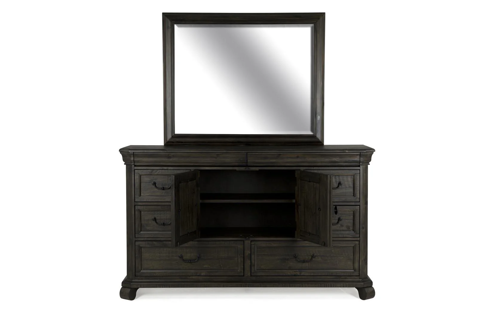 Magnussen Furniture Bellamy Landscape Mirror in Peppercorn - Image 2