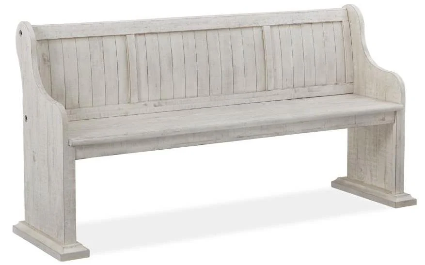 Magnussen Furniture Bronwyn Bench w/Back in Alabaster - Image 3