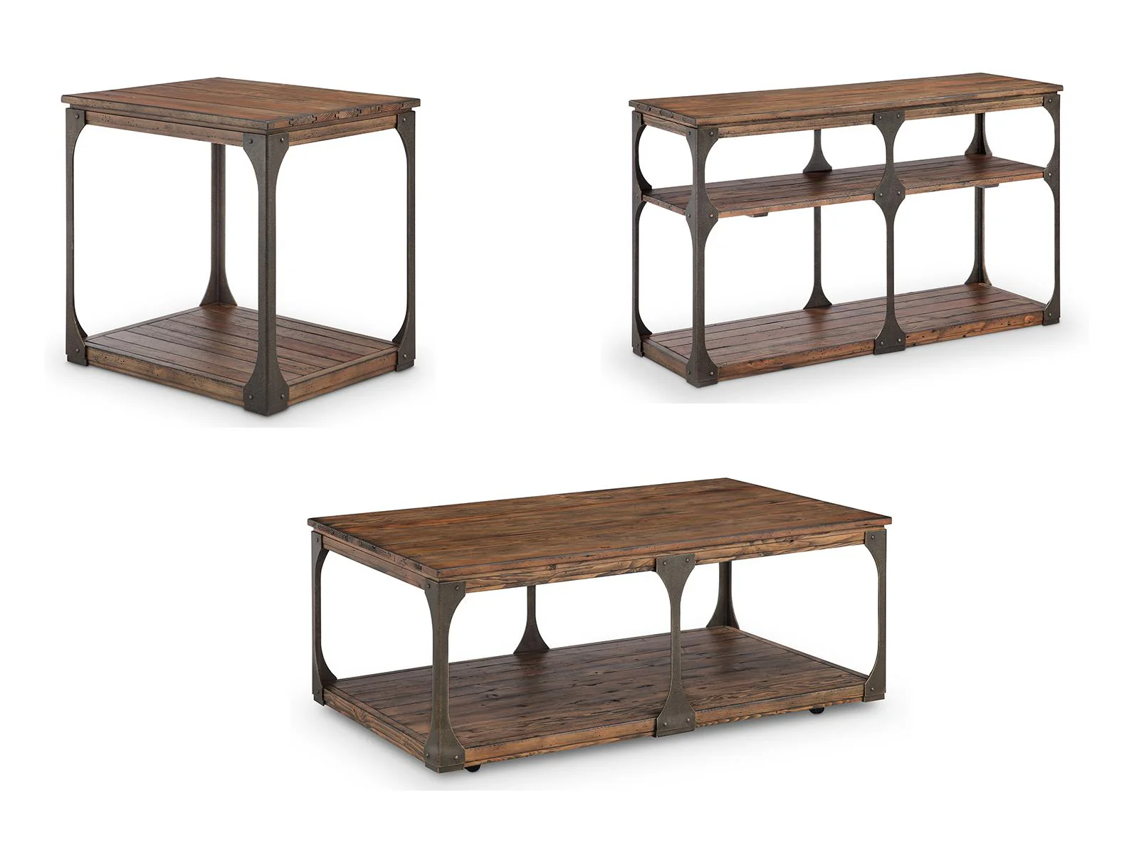 Magnussen Montgomery Rectangular End Table in Bourbon and Aged Iron - Image 2