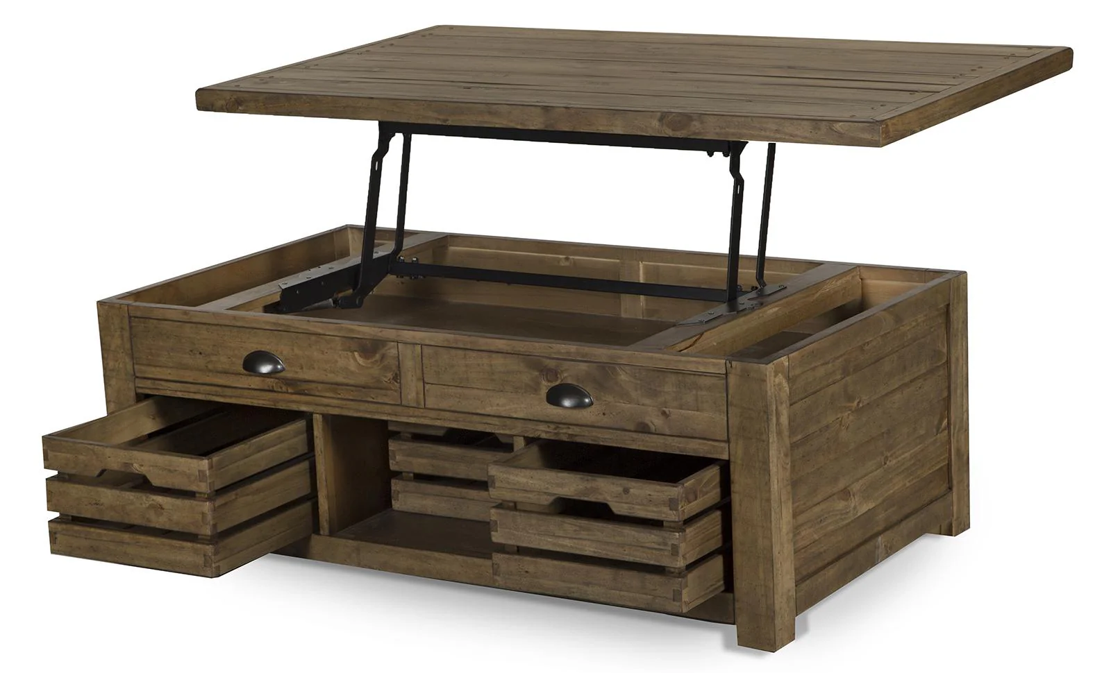 Magnussen Stratton Lift Top Storage Cocktail Table in Warm Nutmeg - Image 2