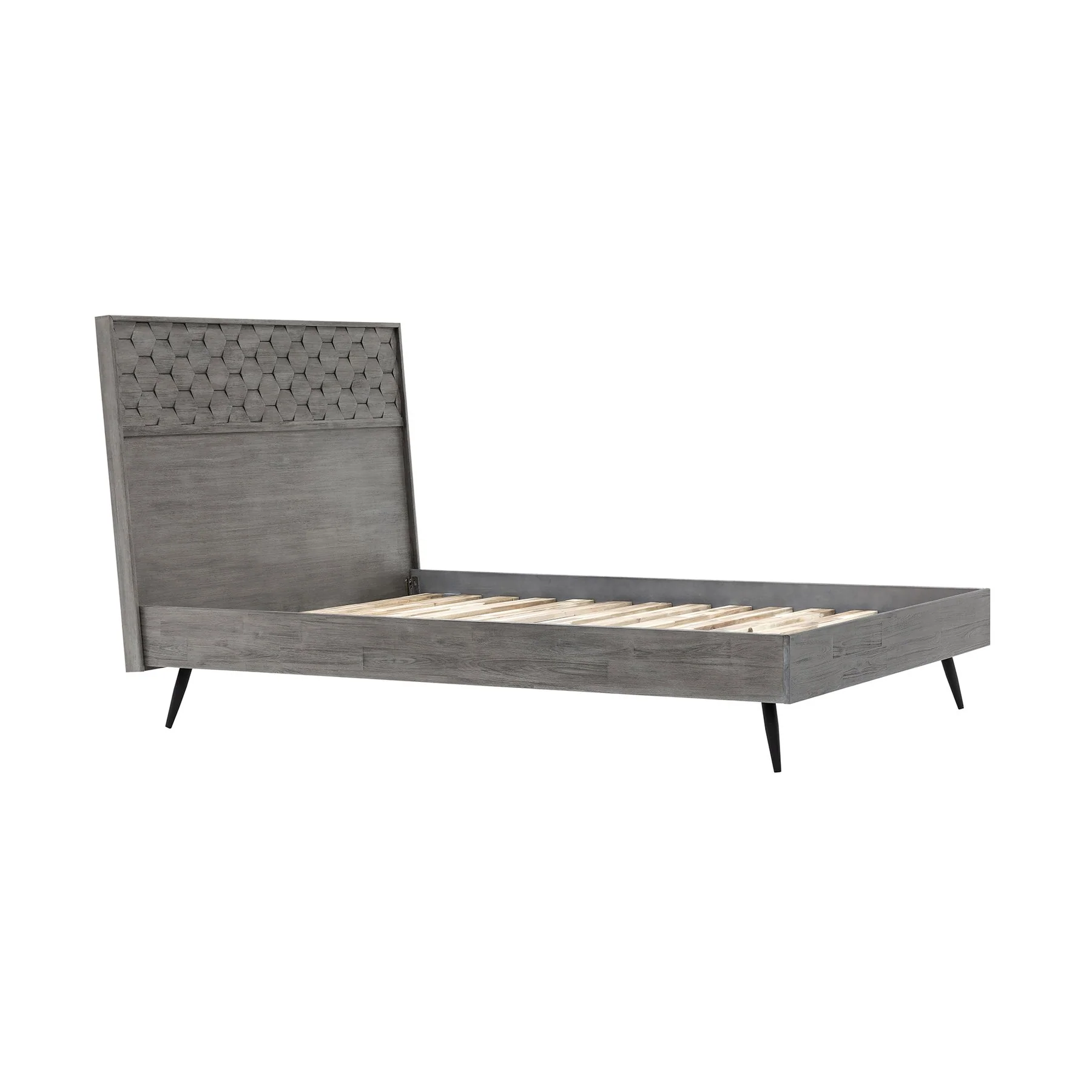 Makena 3 Piece King Bedroom Set in Gray Acacia Wood - Image 3
