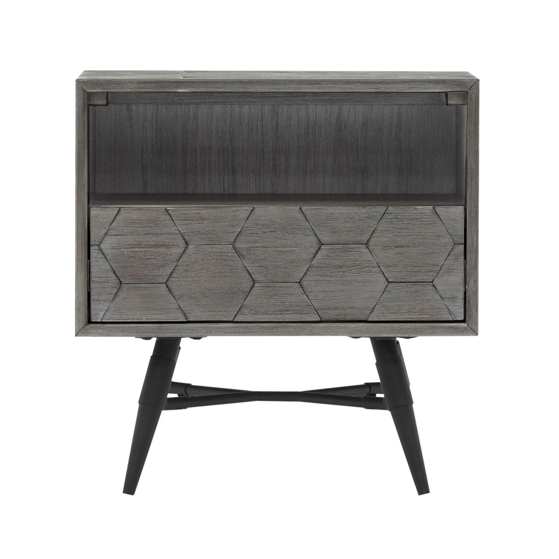 Makena 3 Piece King Bedroom Set in Gray Acacia Wood - Image 4