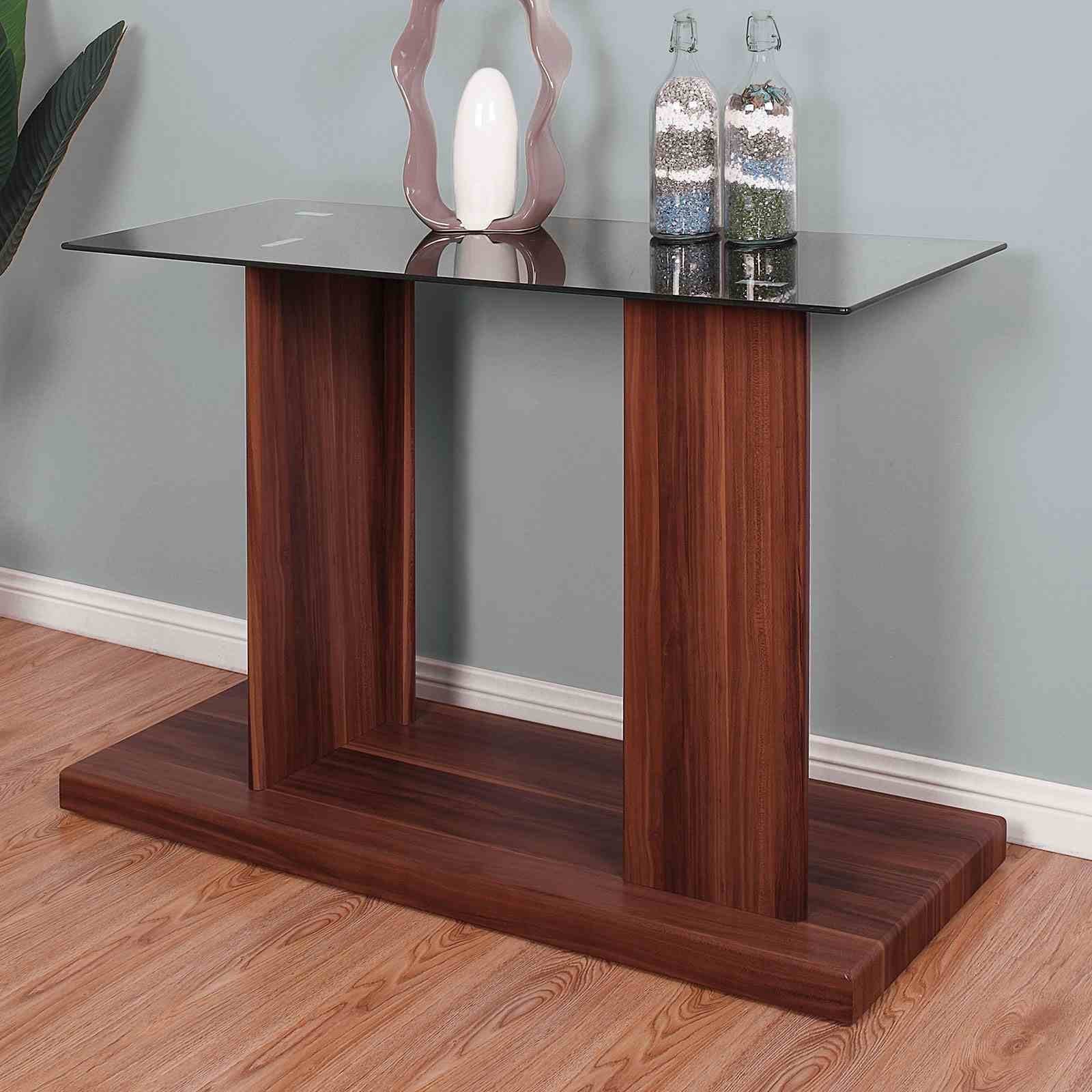 Mannedorf Sofa Table, Dark Walnut